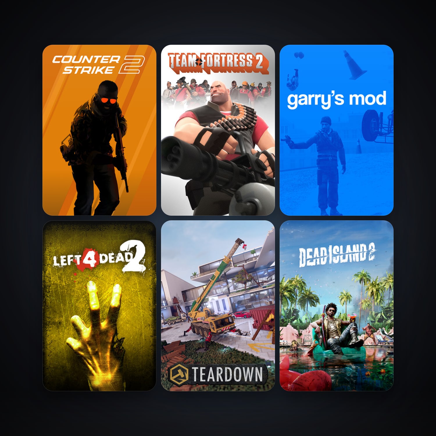 Team Fortress 2 + Left 4 Dead 2, 50 games, Steam 36, clean — HabibiAccounts