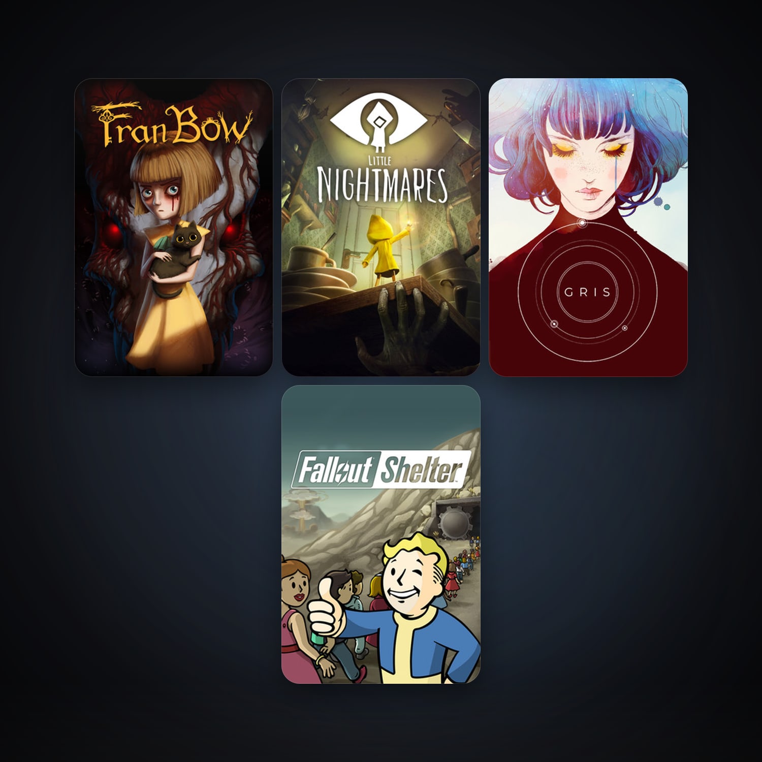 Fran Bow + Little Nightmares, 15 games, clean — HabibiAccounts