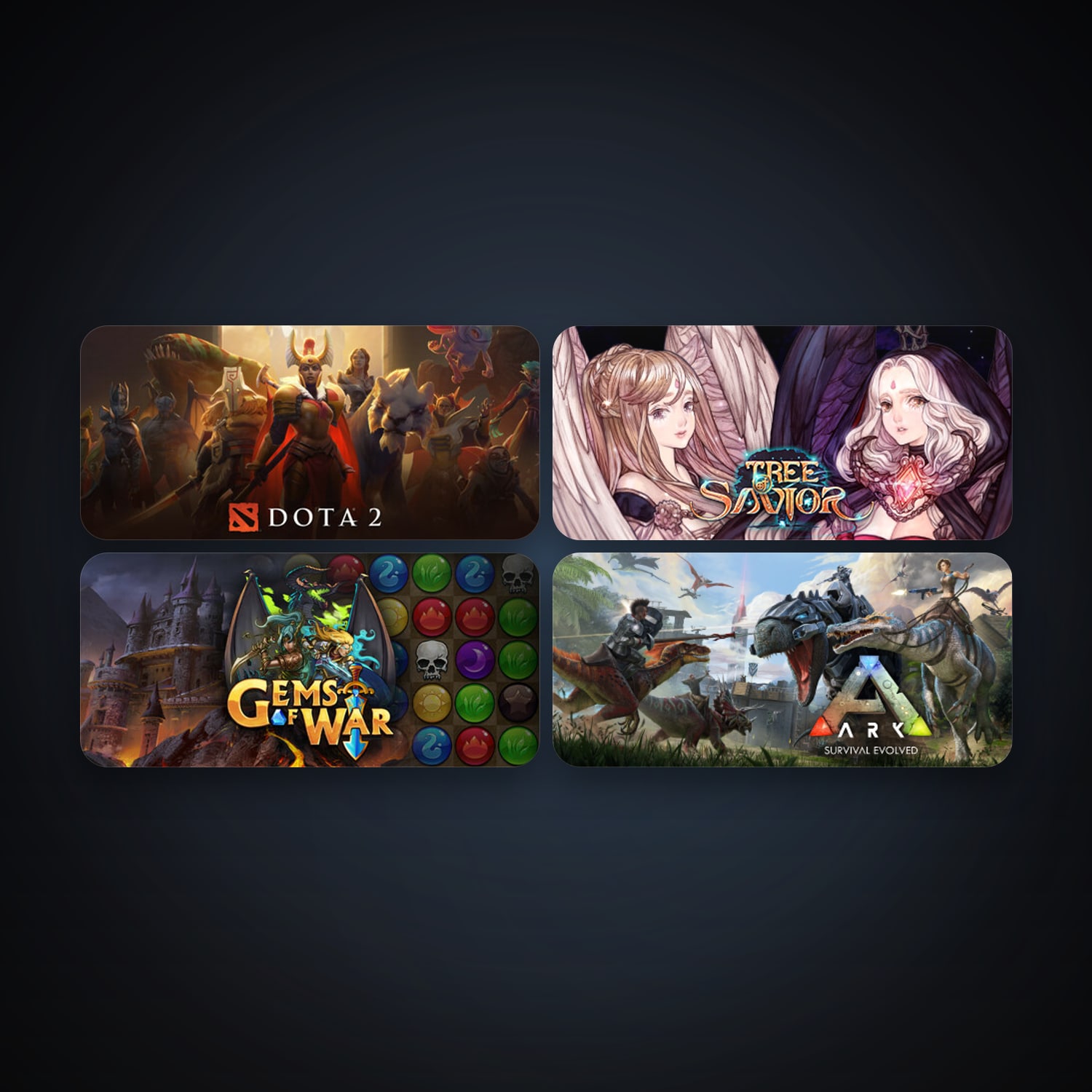 Dota 2 + Gems of War - Puzzle RPG, 7 games, clean — HabibiAccounts