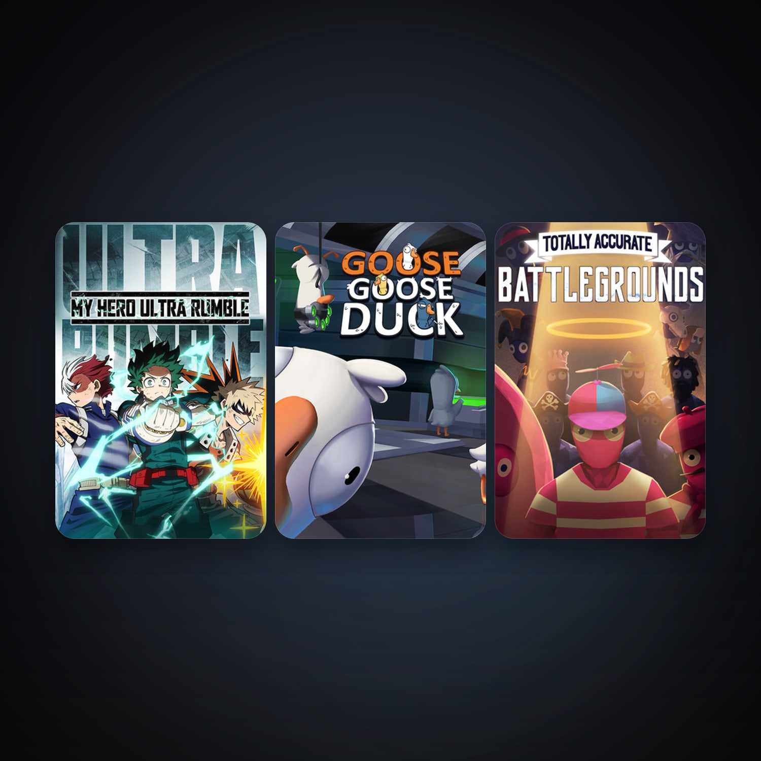 Totally Accurate Battlegrounds + Goose Goose Duck, 4 games, clean — HabibiAccounts