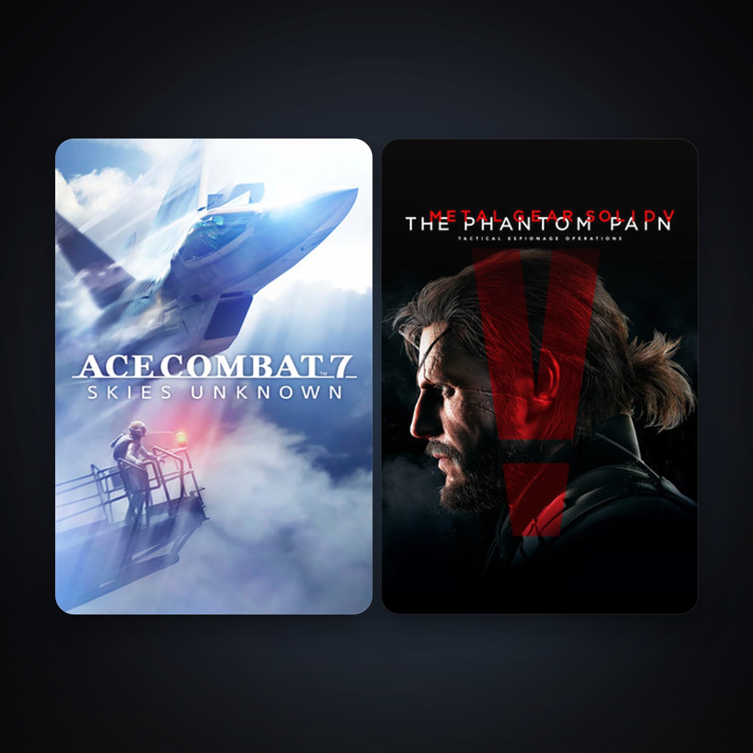 METAL GEAR SOLID V: THE PHANTOM PAIN + ACE COMBAT 7: SKIES UNKNOWN, 3 games, clean — HabibiAccounts