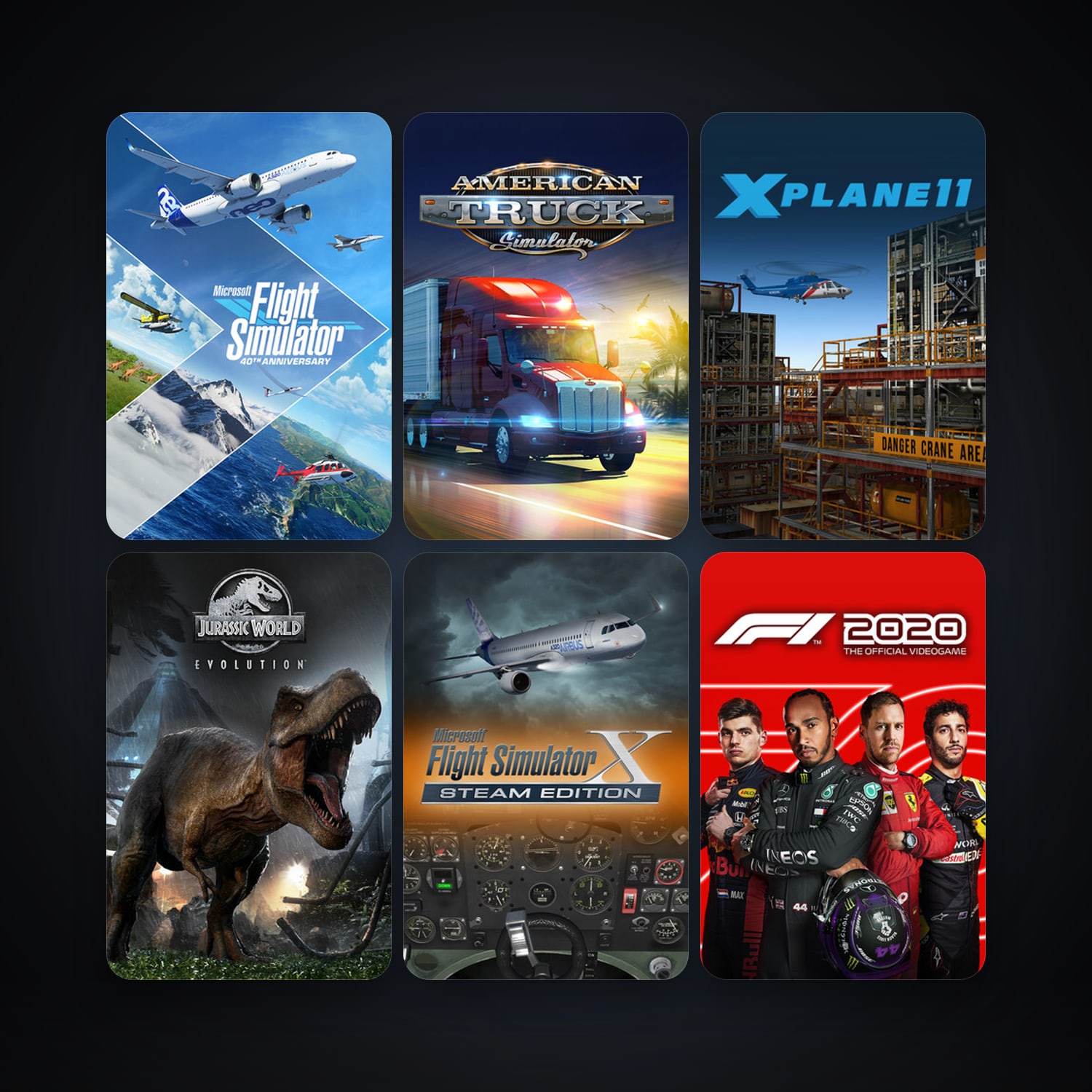 X-Plane 11 + American Truck Simulator, 12 games, clean — HabibiAccounts