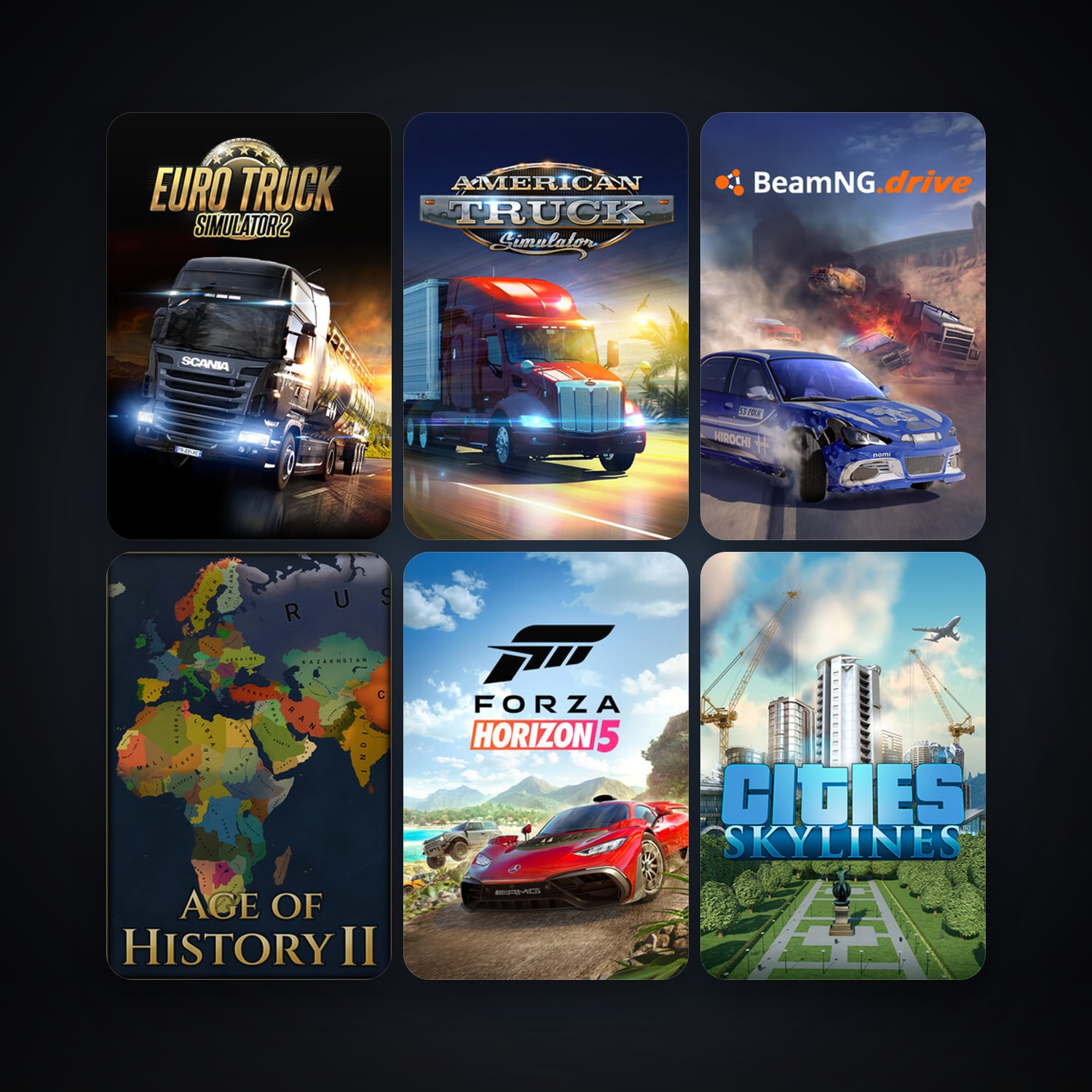 Euro Truck Simulator 2 + Assetto Corsa, 19 games, clean — HabibiAccounts