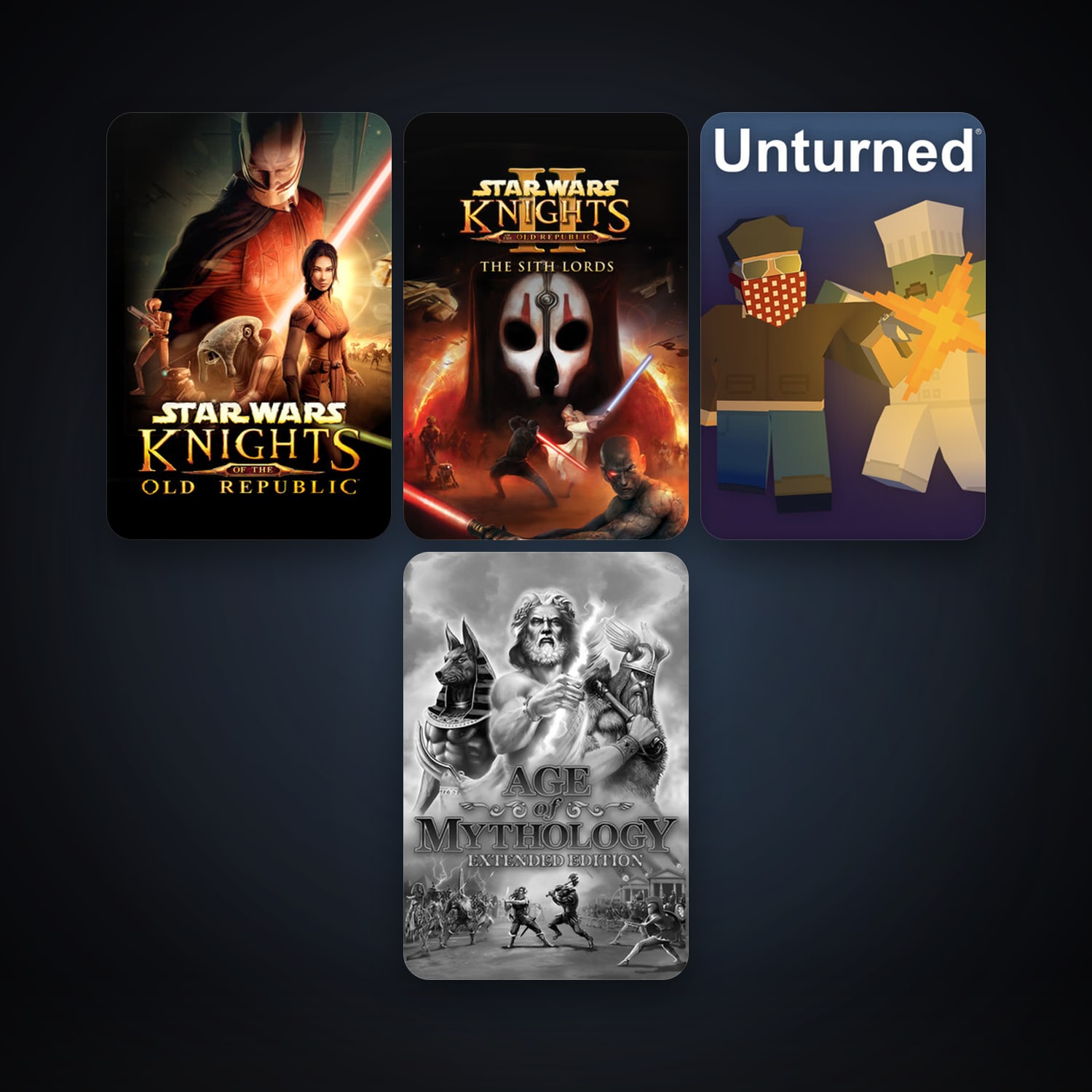 STAR WARS - Knights of the Old Republic + STAR WARS Knights of the Old Republic II - The Sith Lords, 5 games, clean — HabibiAccounts