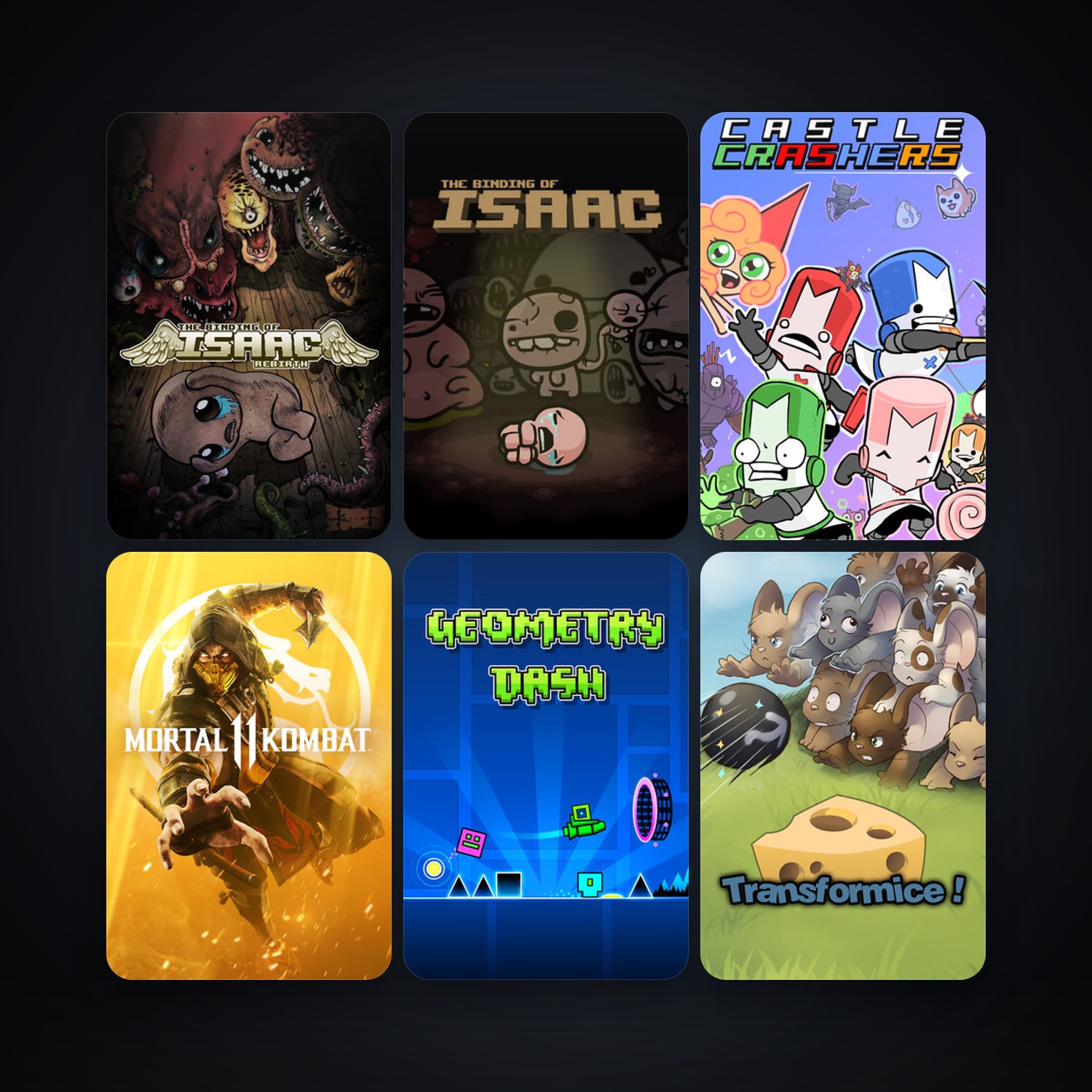 The Binding of Isaac + Castle Crashers, 65 games, clean — HabibiAccounts
