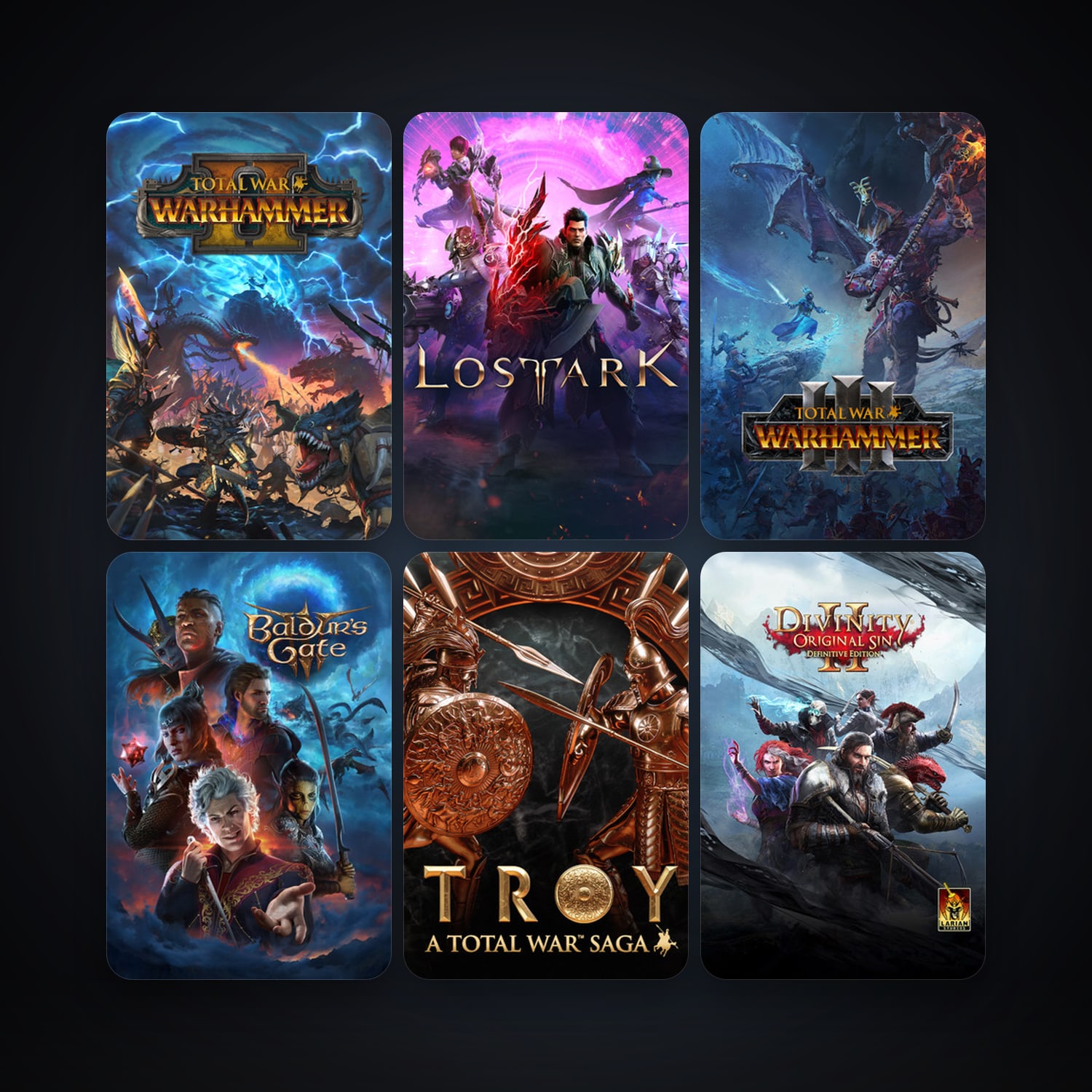 Pillars of Eternity + Total War: WARHAMMER, 17 games, clean — HabibiAccounts
