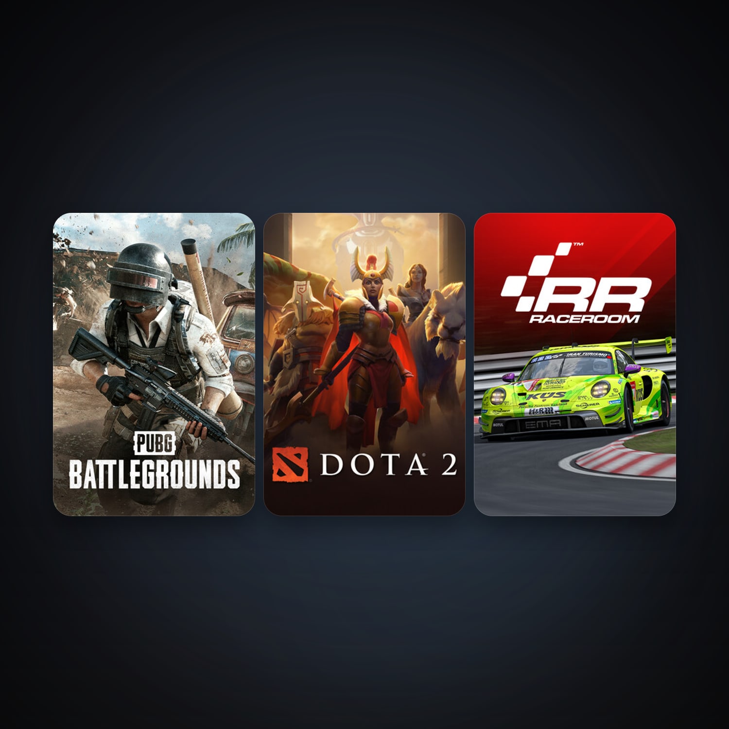 Dota 2 + RaceRoom Racing Experience, 7 games, clean — HabibiAccounts