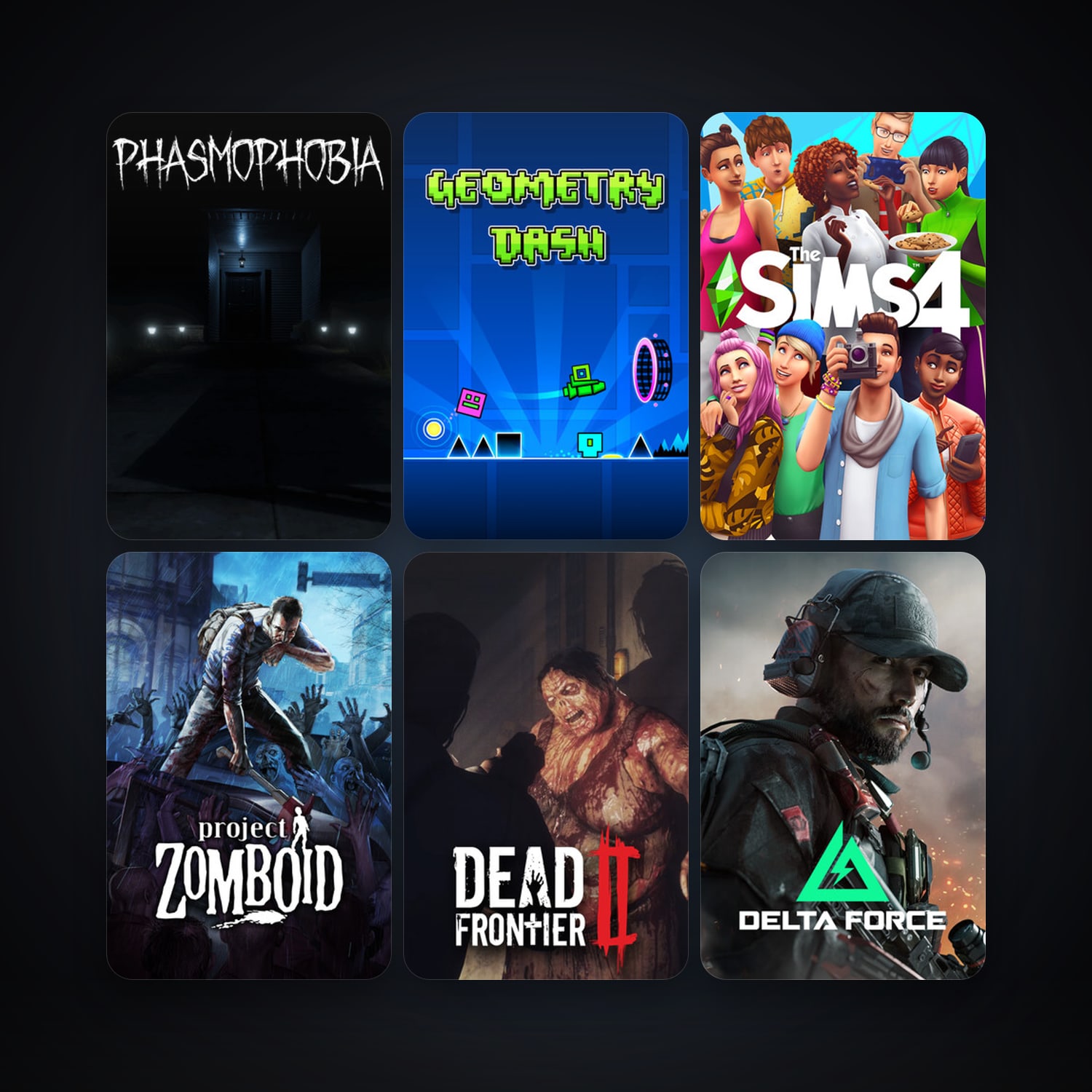 Project Zomboid + Geometry Dash, 13 games, clean — HabibiAccounts