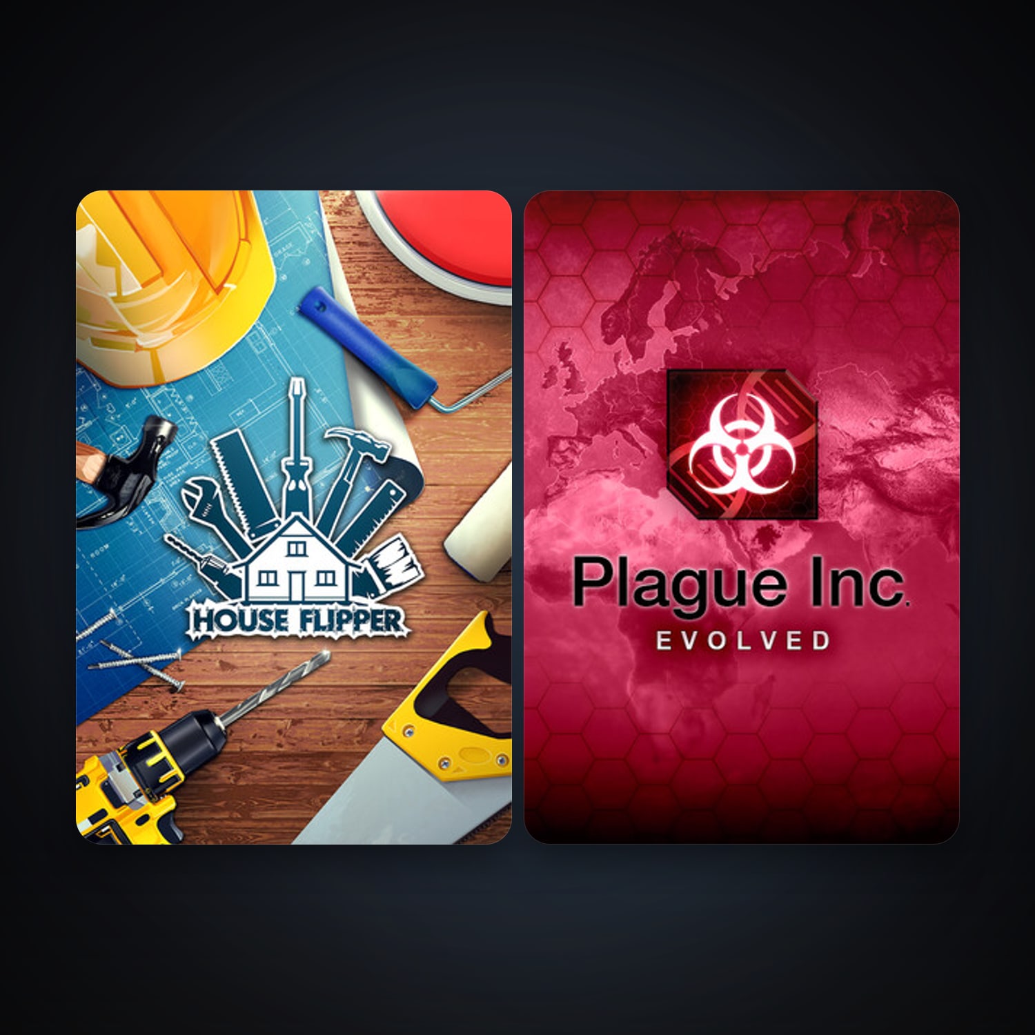 Plague Inc: Evolved + House Flipper, 2 games, clean — HabibiAccounts