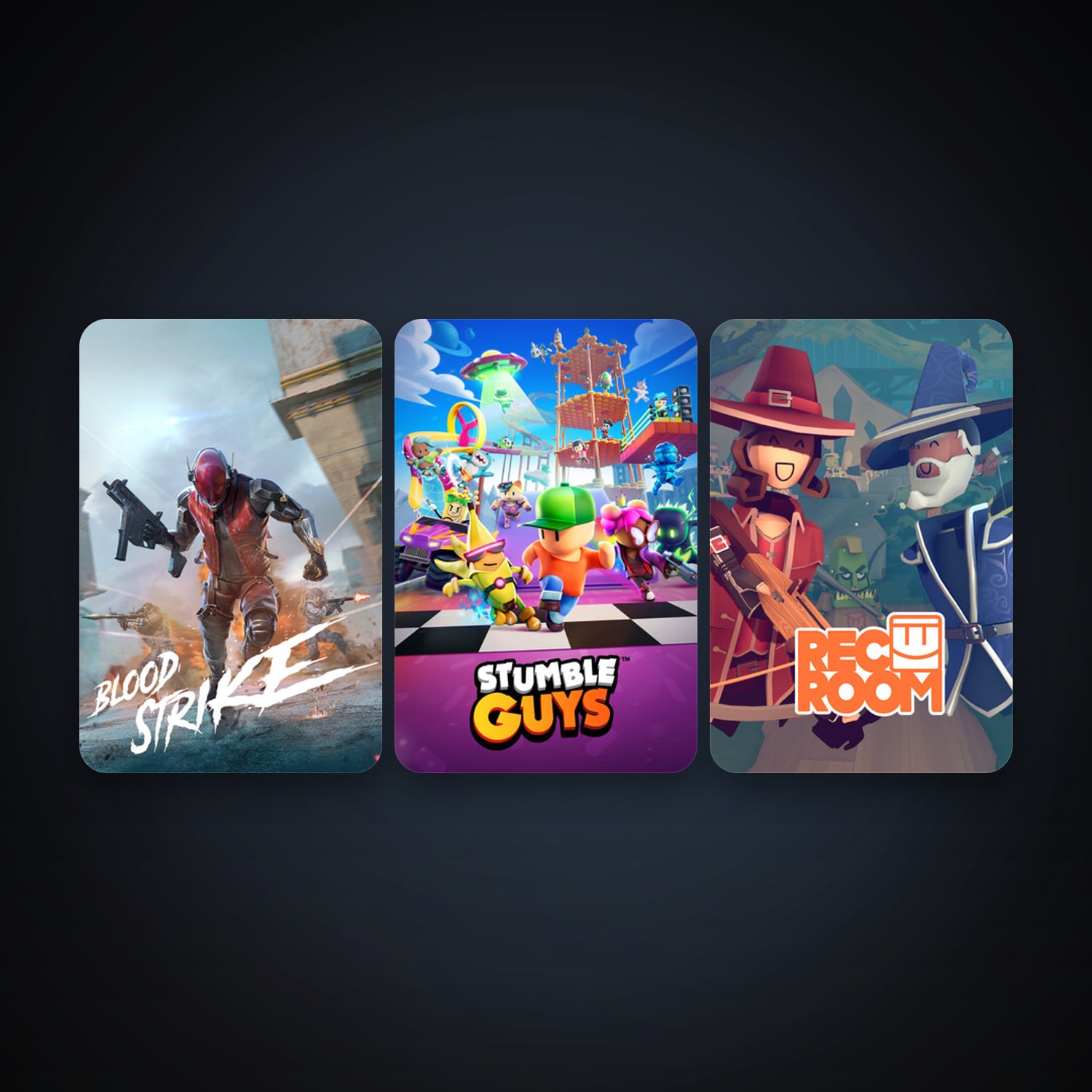 Rec Room + Stumble Guys, 7 games, clean — HabibiAccounts