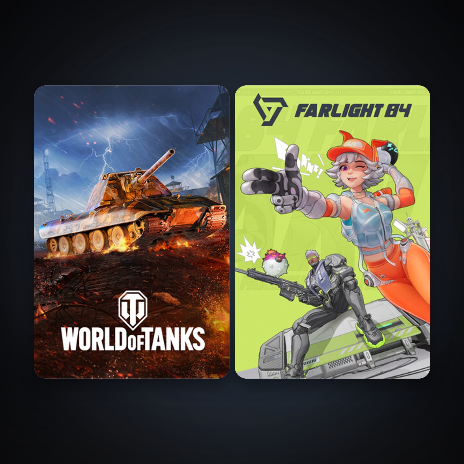 World of Tanks + Farlight 84, 3 games, clean — HabibiAccounts