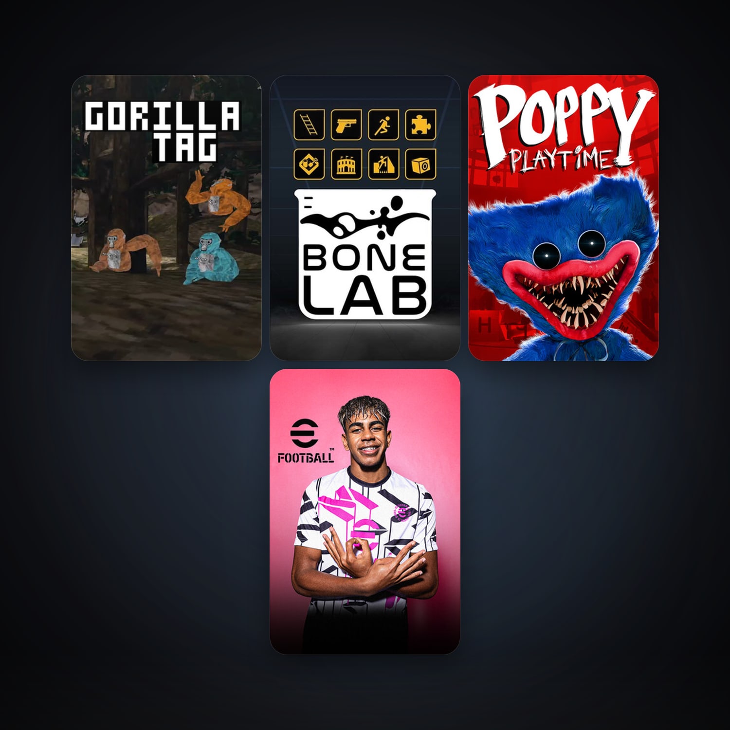 Gorilla Tag + BONELAB, 7 games, clean — HabibiAccounts