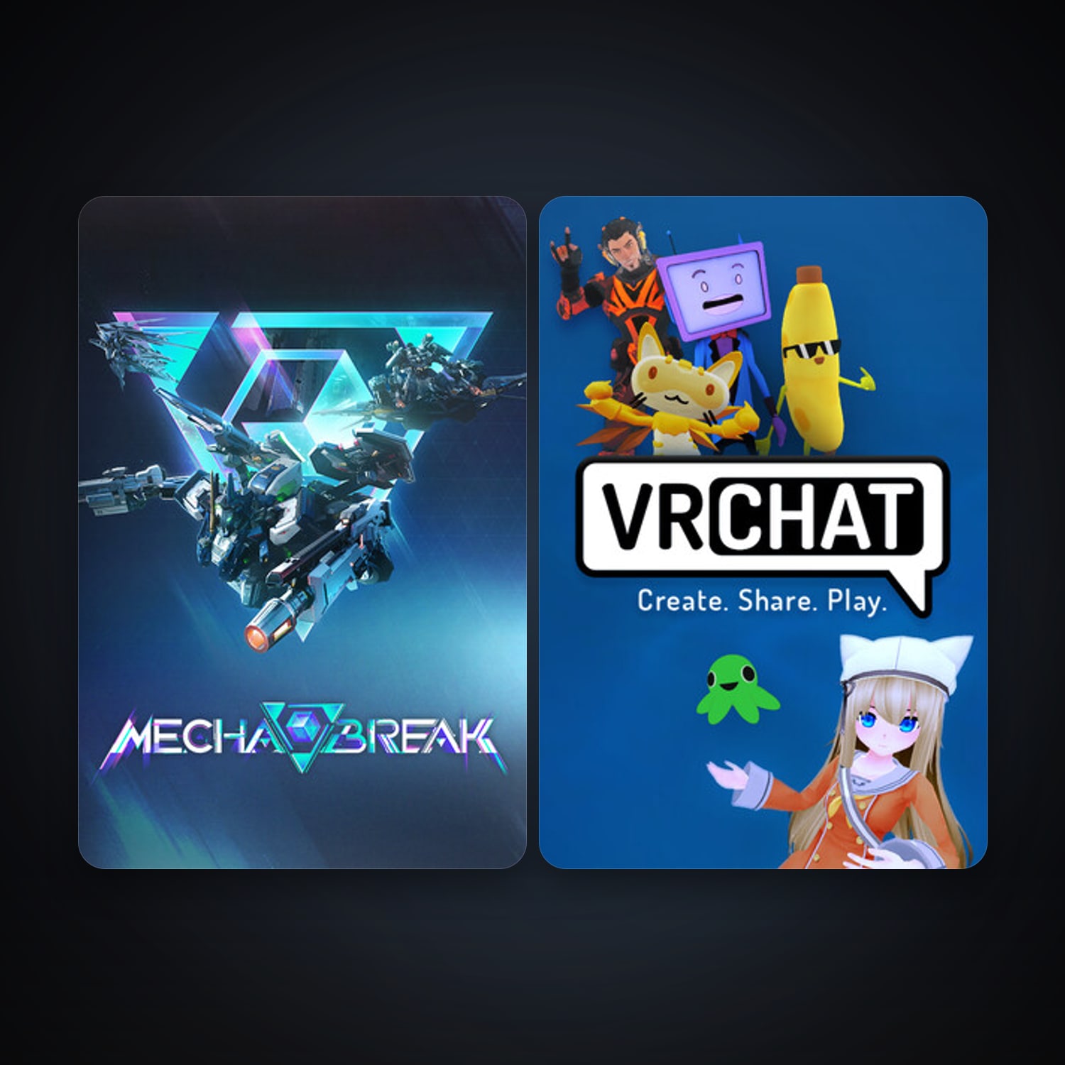 VRChat + Mecha BREAK, 3 games, clean — HabibiAccounts
