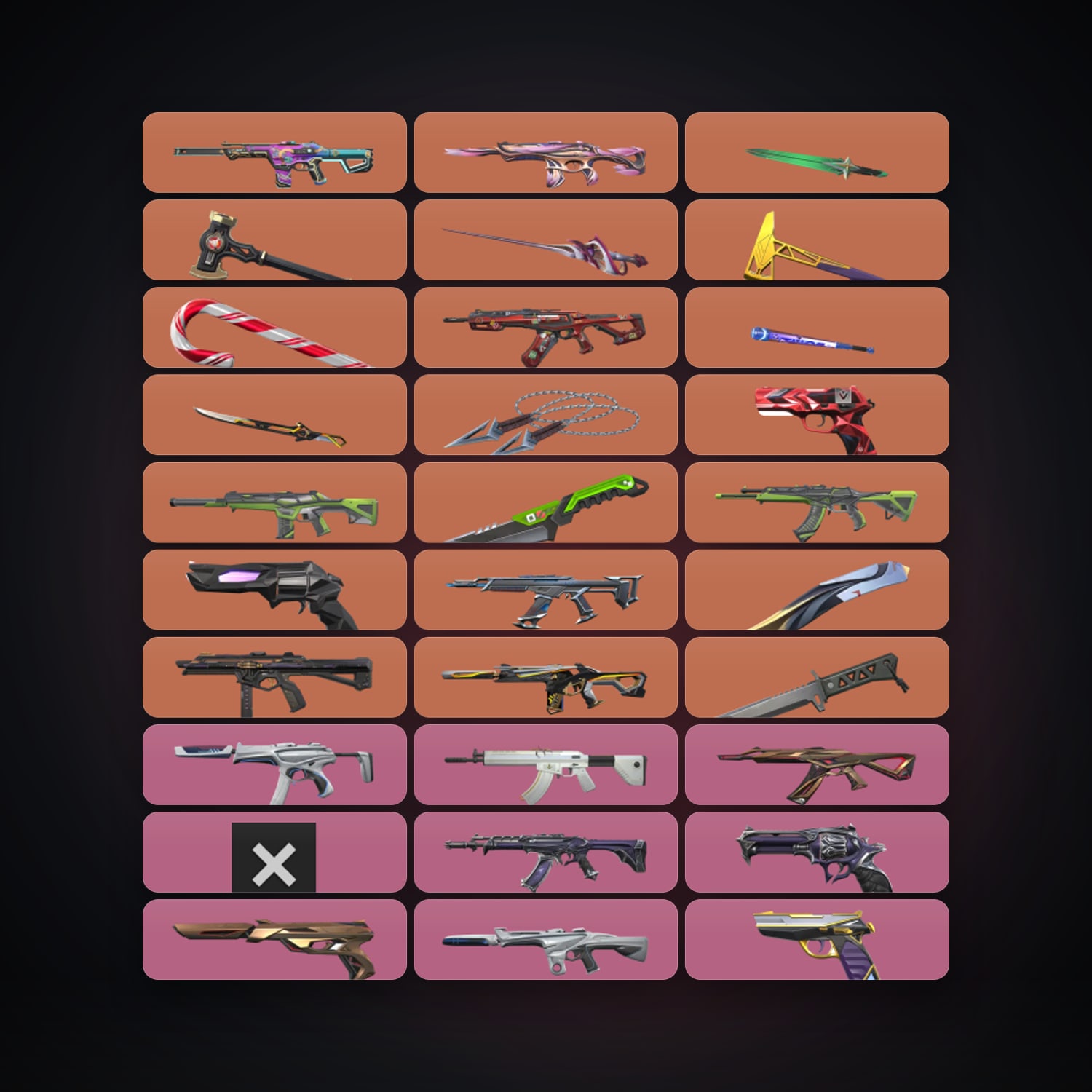 NA Plat 3 locker — 11 knives, 134 skins, lvl 255 — HabibiAccounts