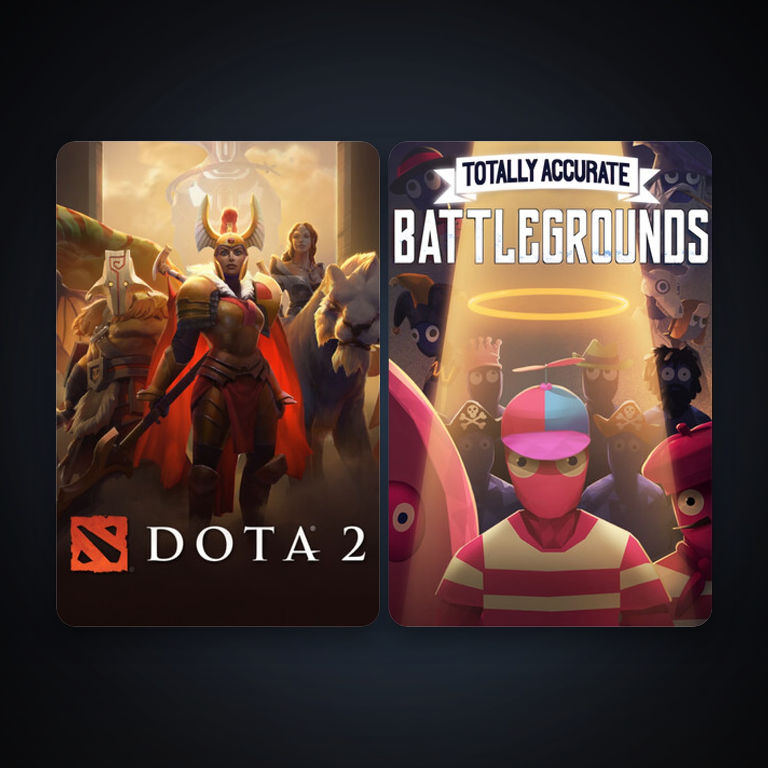 Dota 2 + Totally Accurate Battlegrounds, 4 games, clean — HabibiAccounts