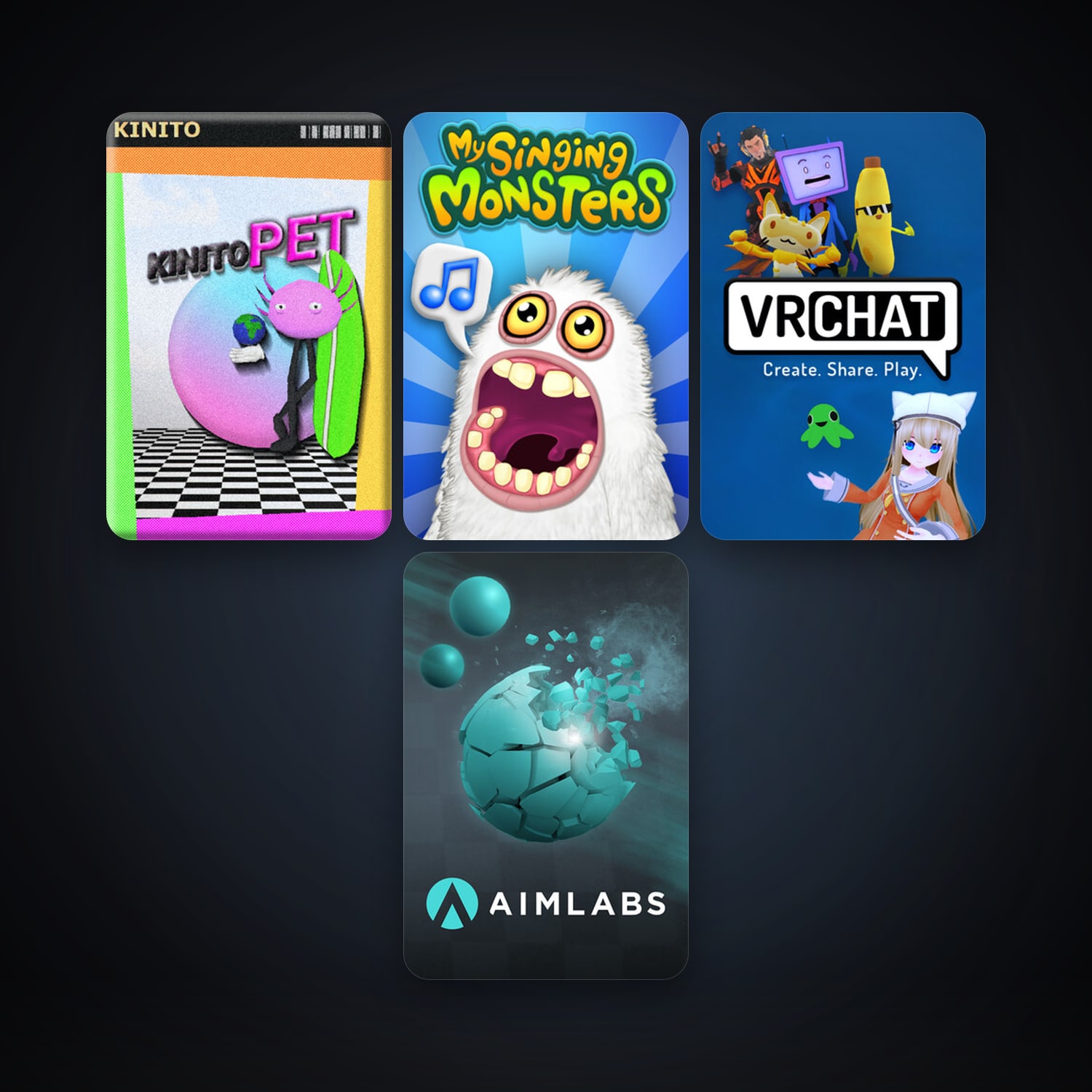 VRChat + Aimlabs, 17 games, clean — HabibiAccounts
