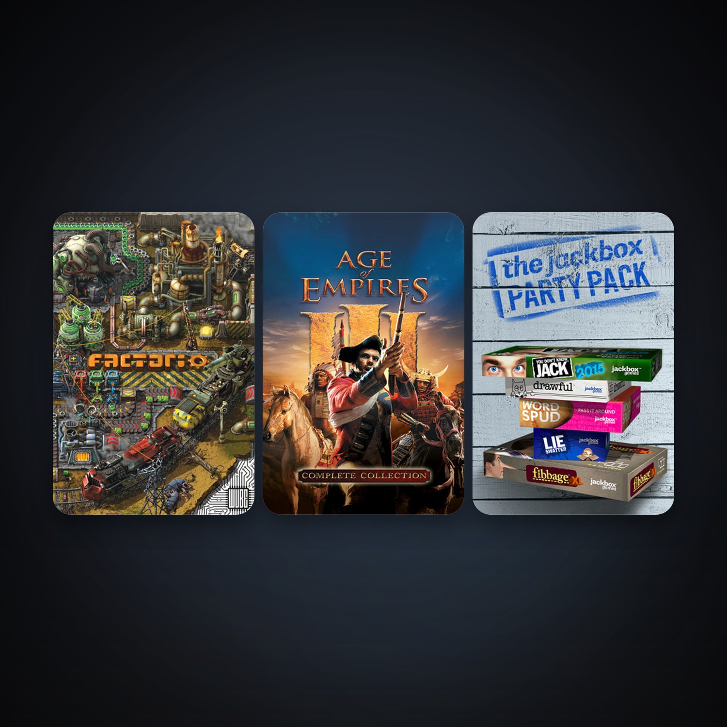Age of Empires III + The Jackbox Party Pack, 4 games, clean — HabibiAccounts