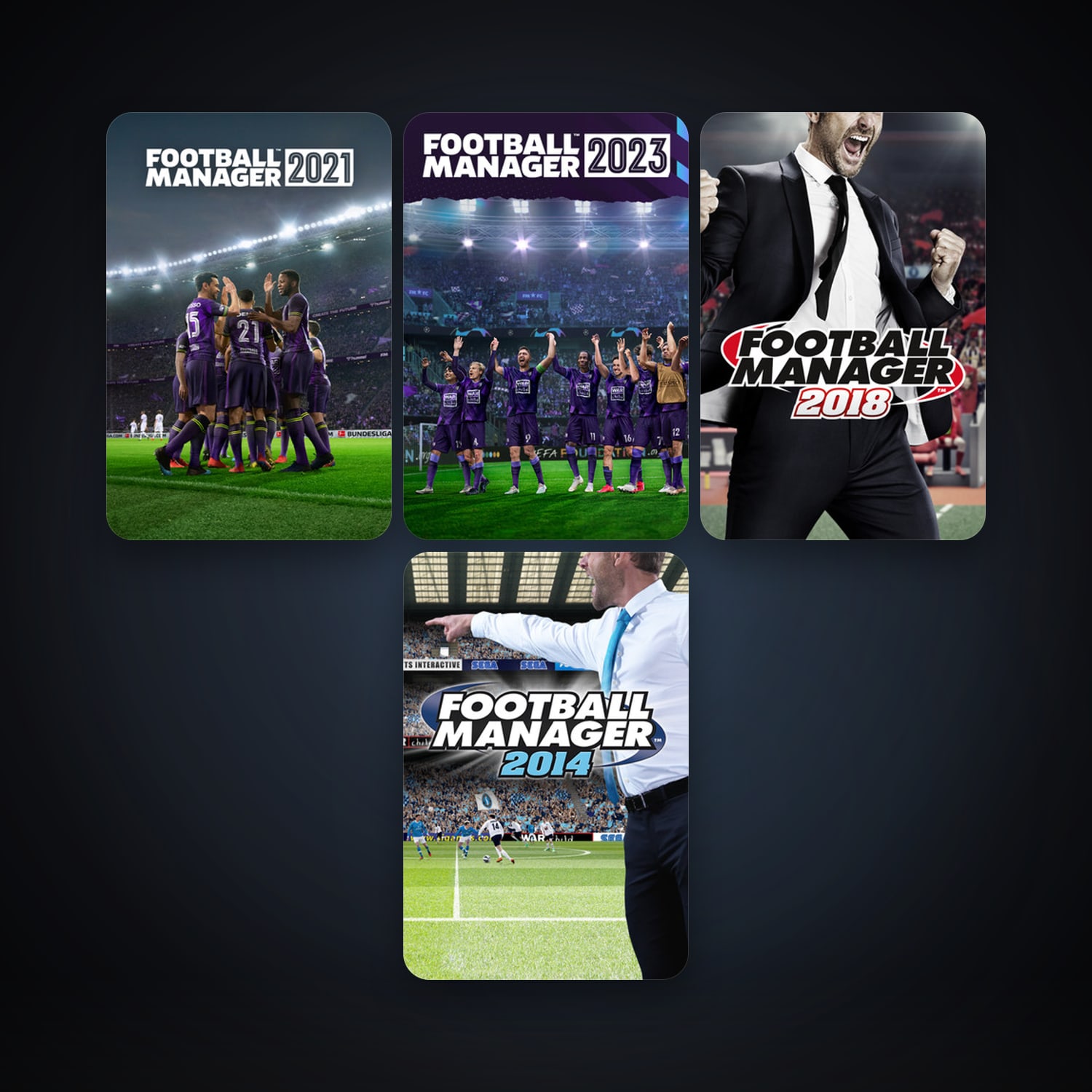 Football Manager 2014 + Football Manager 2016, 9 games, clean — HabibiAccounts