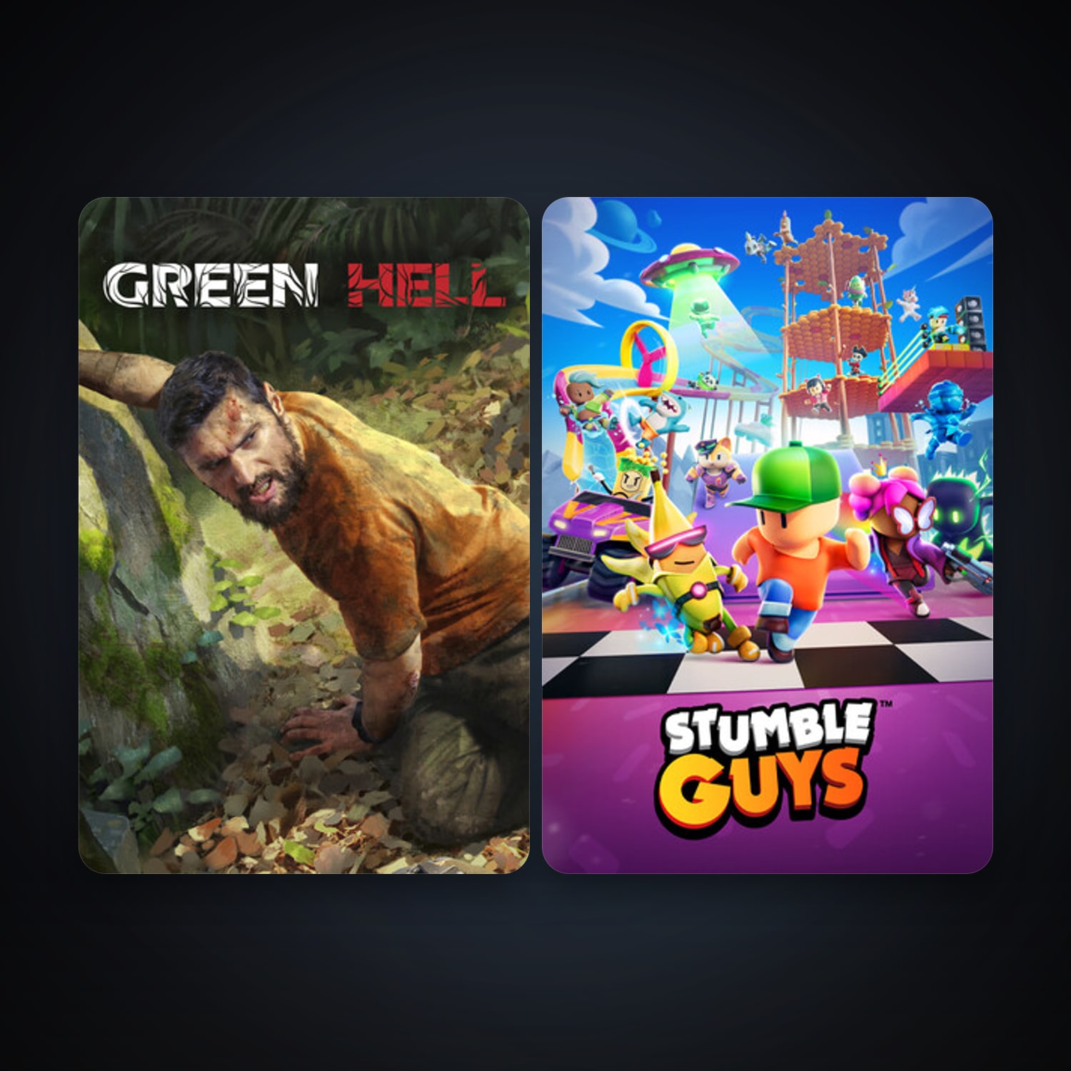 Green Hell + Stumble Guys, 5 games, clean — HabibiAccounts