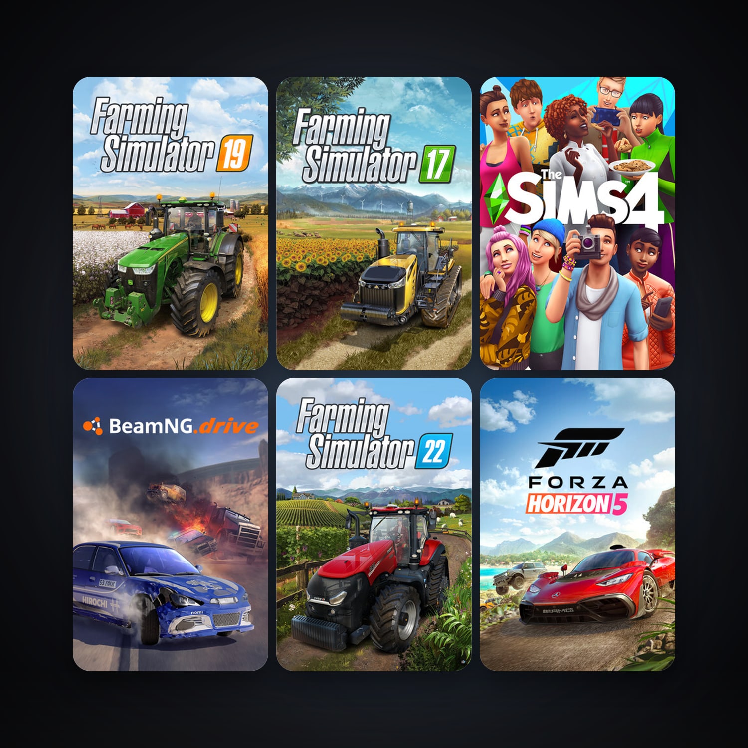 BeamNG.drive + Farming Simulator 17, 13 games, clean — HabibiAccounts