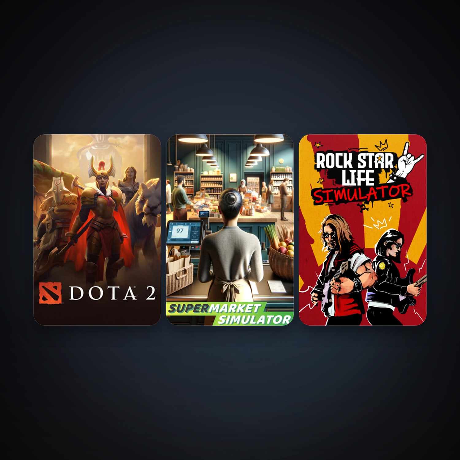 Dota 2 + Rock Star Life Simulator, 4 games, clean — HabibiAccounts