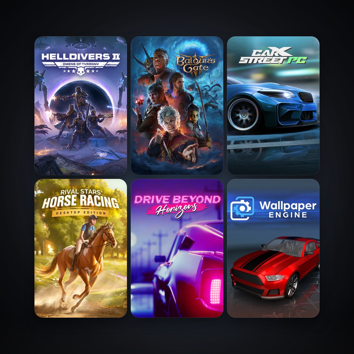 Wallpaper Engine + HELLDIVERS 2, 25 games, clean — HabibiAccounts