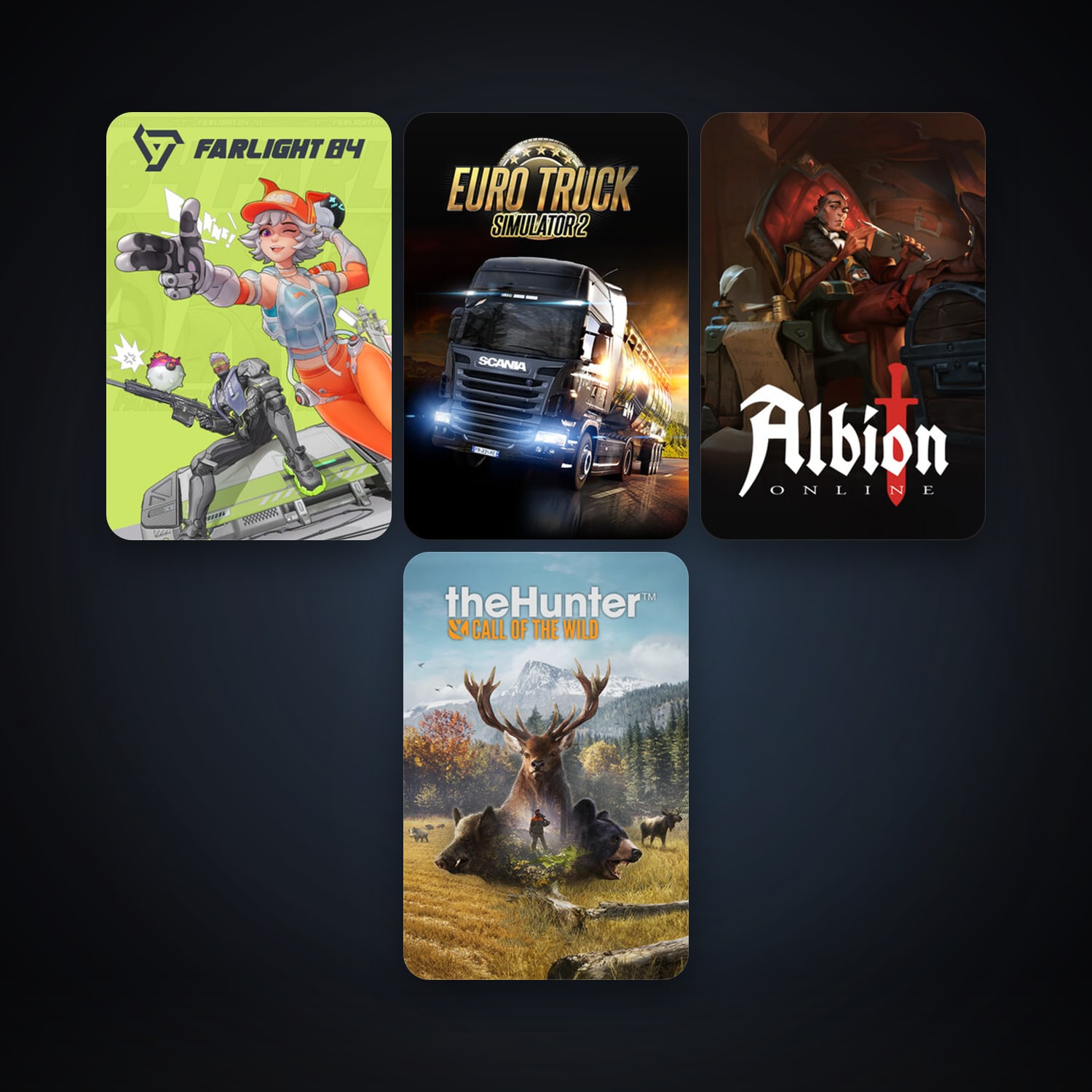 Euro Truck Simulator 2 + theHunter: Call of the Wild, 12 games, clean — HabibiAccounts