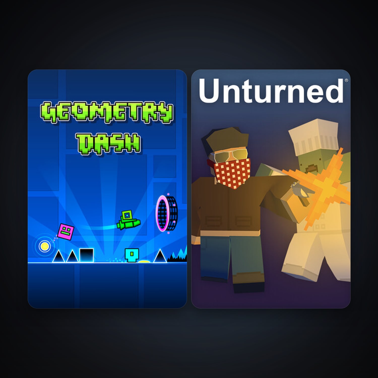 Unturned + Geometry Dash, 10 games, clean — HabibiAccounts