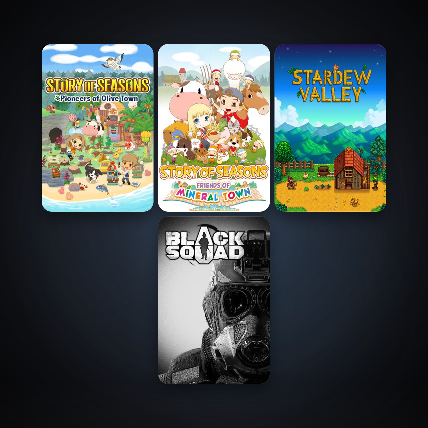 Stardew Valley + Black Squad, 6 games, clean — HabibiAccounts