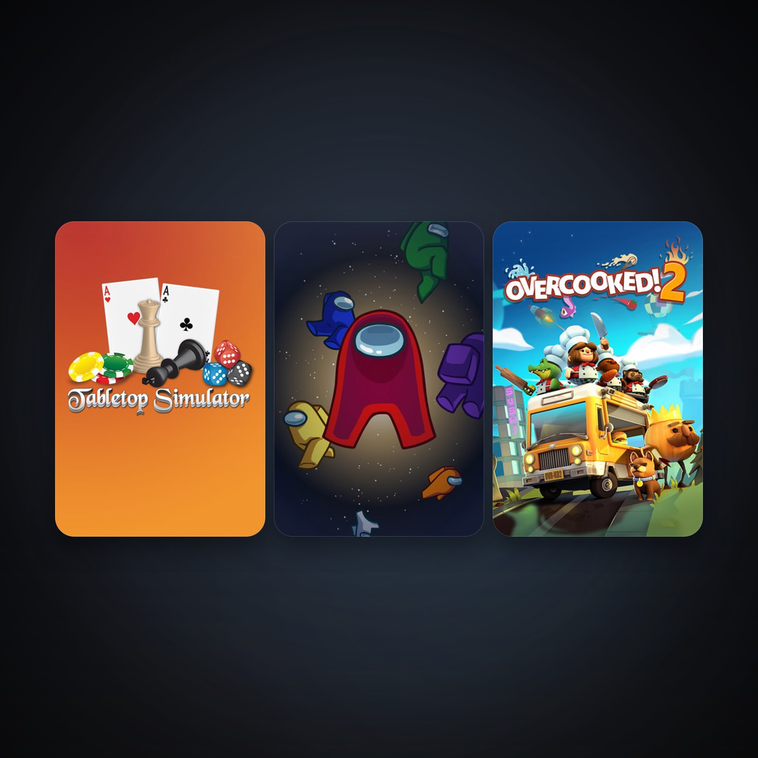 Tabletop Simulator + Overcooked! 2, 3 games, clean — HabibiAccounts