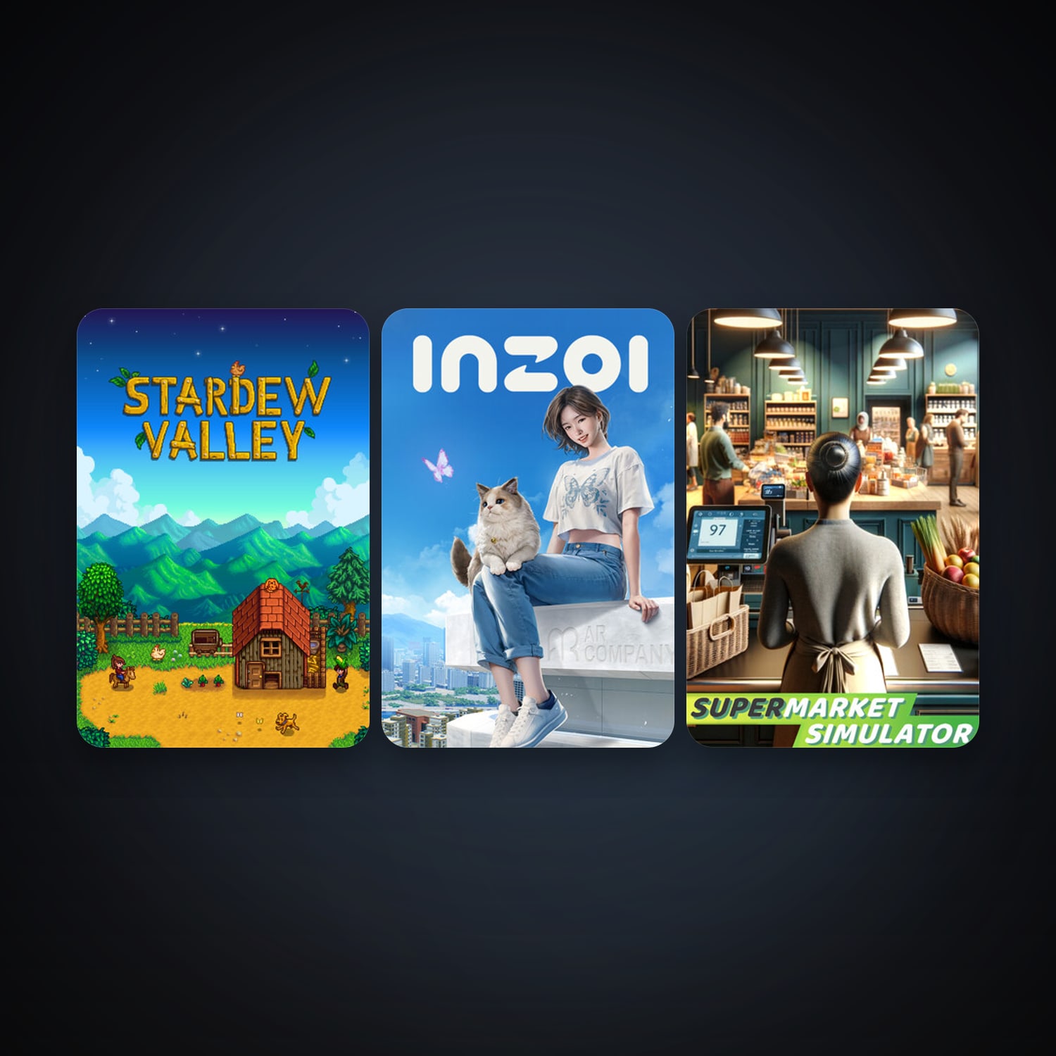 Stardew Valley + inZOI, 6 games, clean — HabibiAccounts