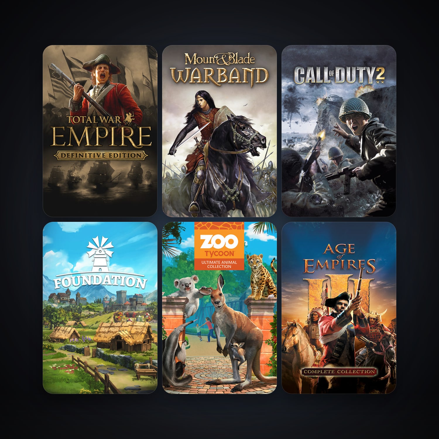Call of Duty 2 + Empire: Total War, 7 games, clean — HabibiAccounts