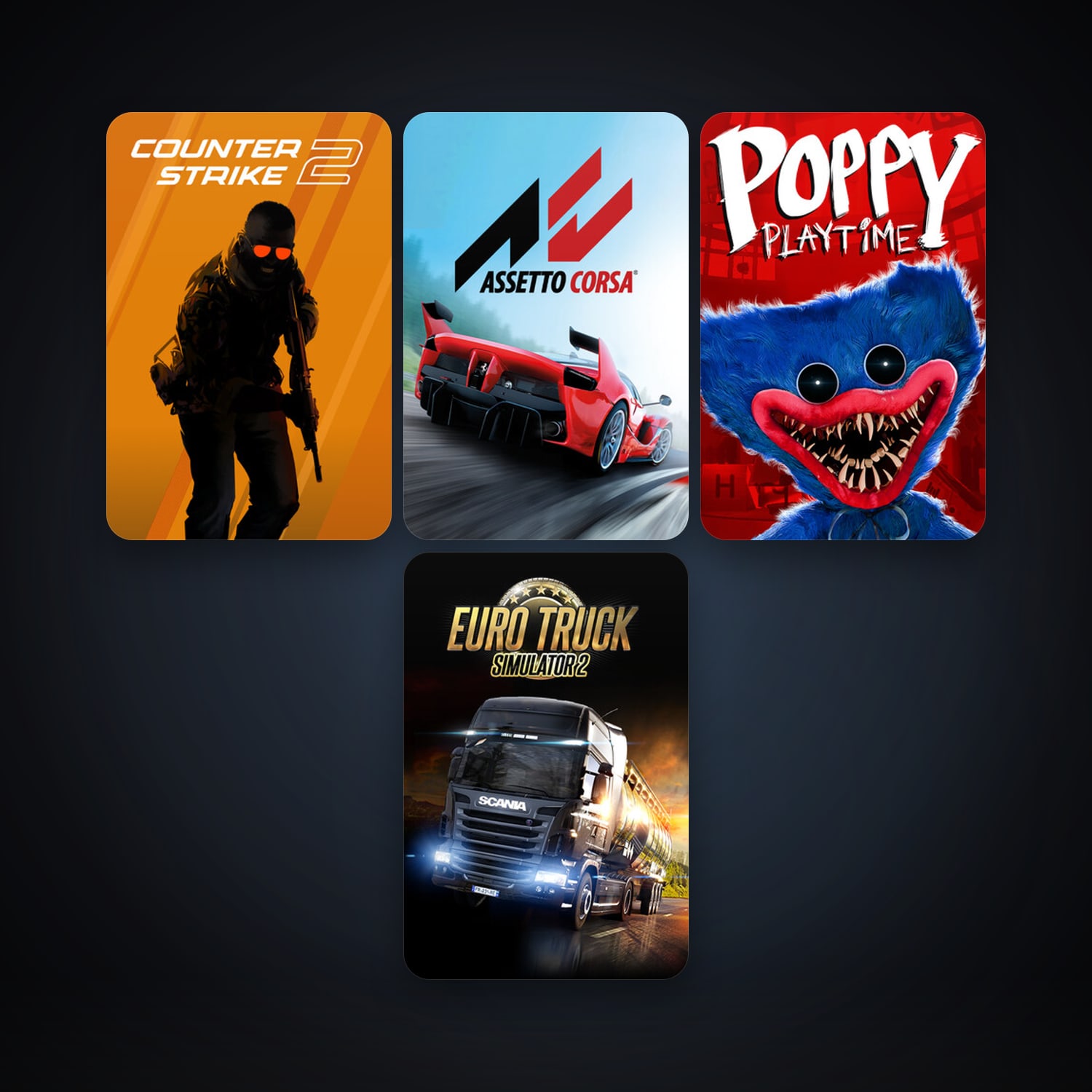 CS2 Prime + Euro Truck Simulator 2, 5 games, clean — HabibiAccounts