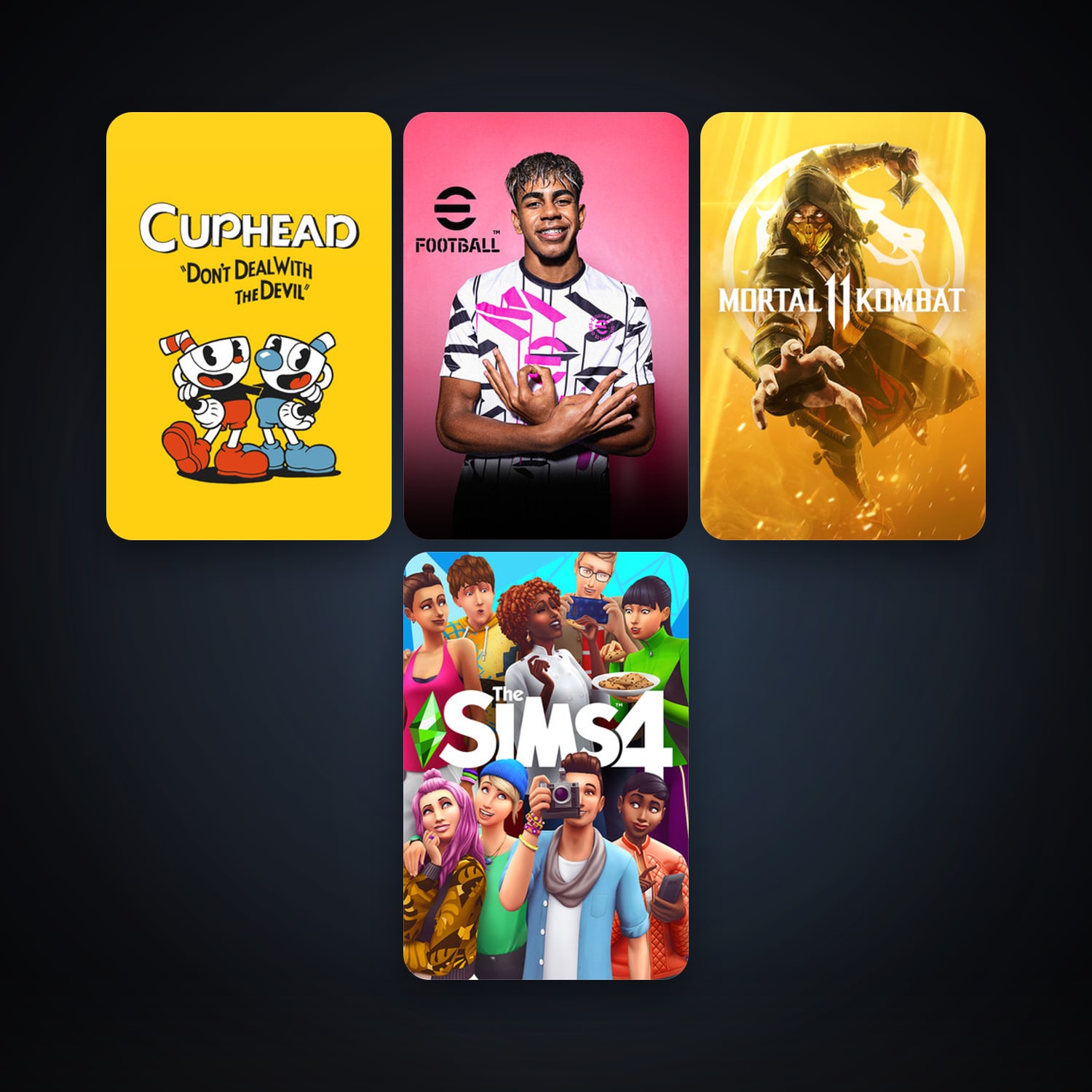 Cuphead + Mortal Kombat 11, 11 games, clean — HabibiAccounts
