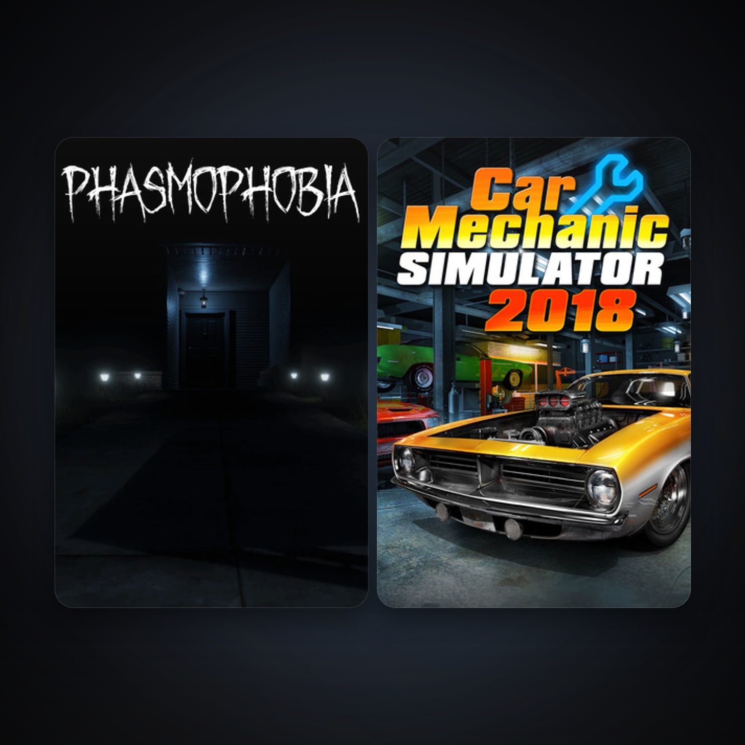 Car Mechanic Simulator 2018 + Phasmophobia, 4 games, clean — HabibiAccounts