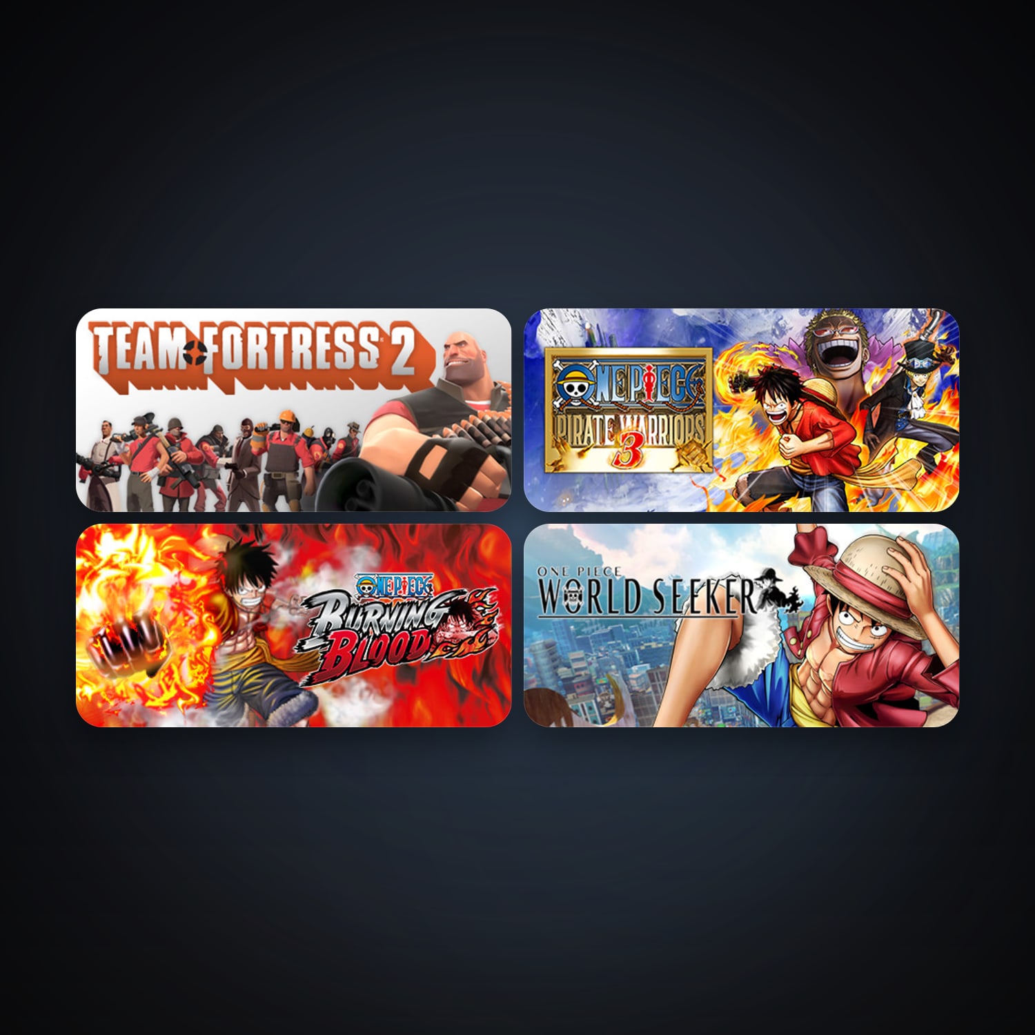 Team Fortress 2 + One Piece Pirate Warriors 3, 6 games, clean — HabibiAccounts