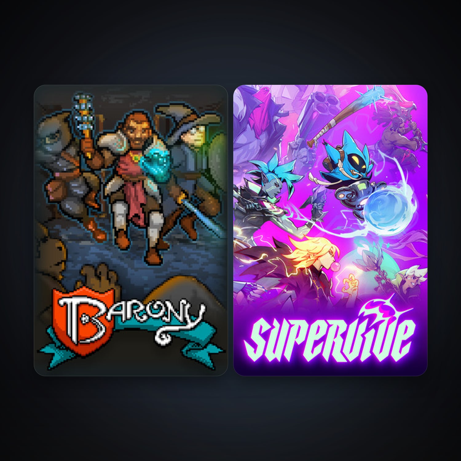 Barony + SUPERVIVE, 4 games, clean — HabibiAccounts