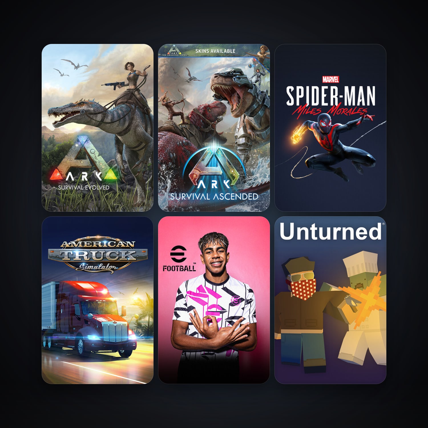 American Truck Simulator + Unturned, 17 games, clean — HabibiAccounts