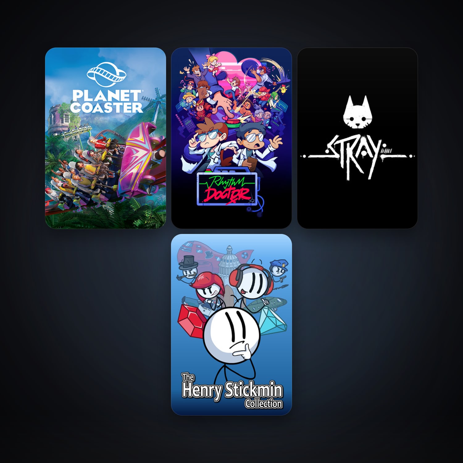 Planet Coaster + Rhythm Doctor, 4 games, clean — HabibiAccounts