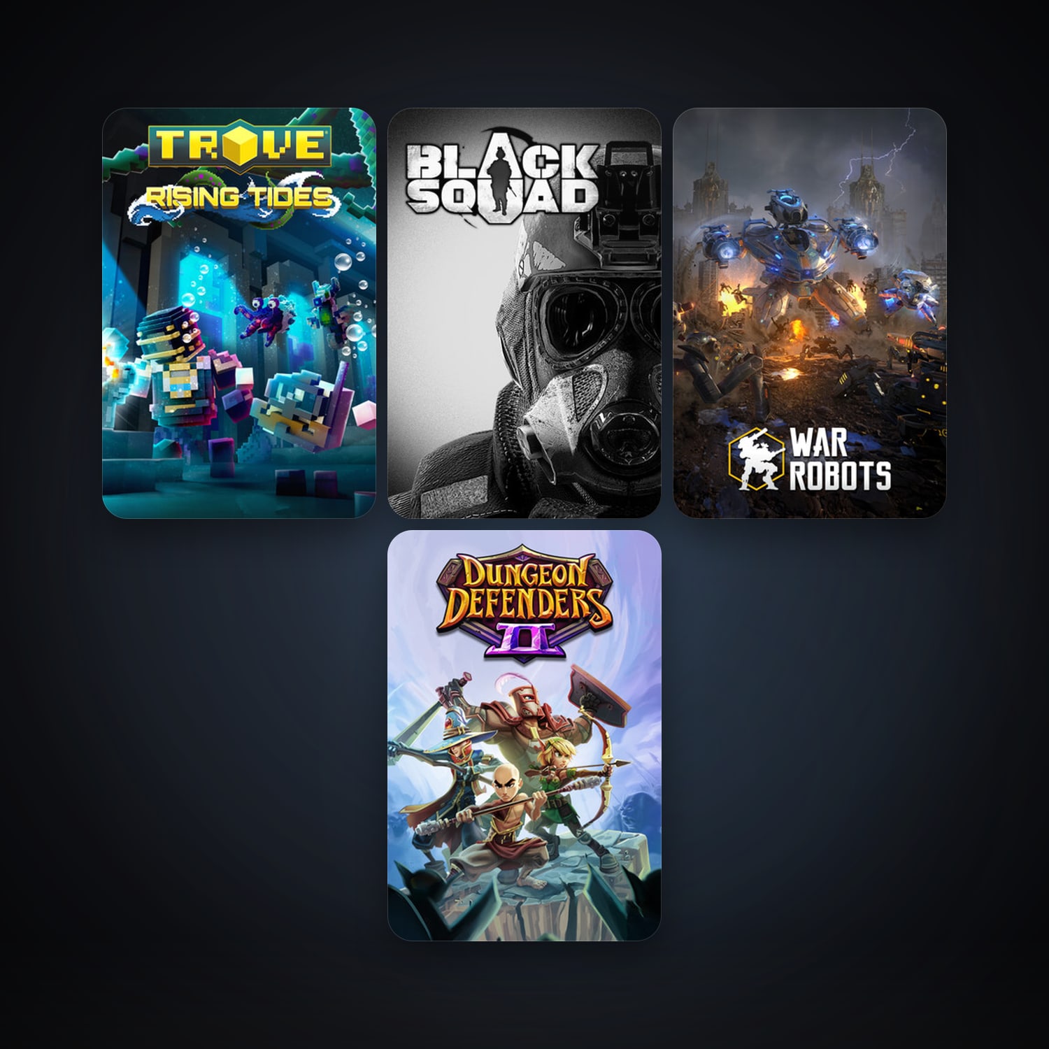 Dungeon Defenders II + Trove, 11 games, clean — HabibiAccounts