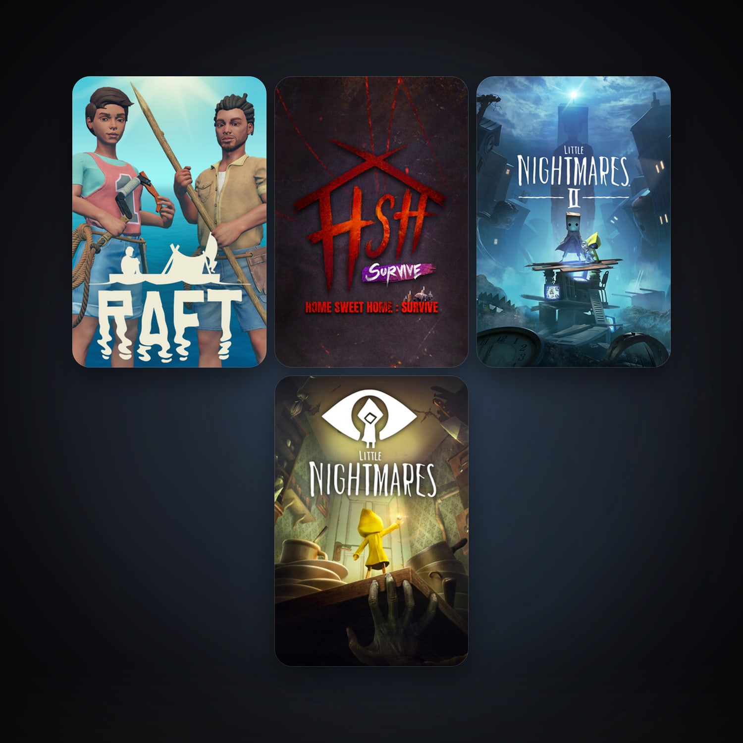 Little Nightmares + Raft, 7 games, clean — HabibiAccounts