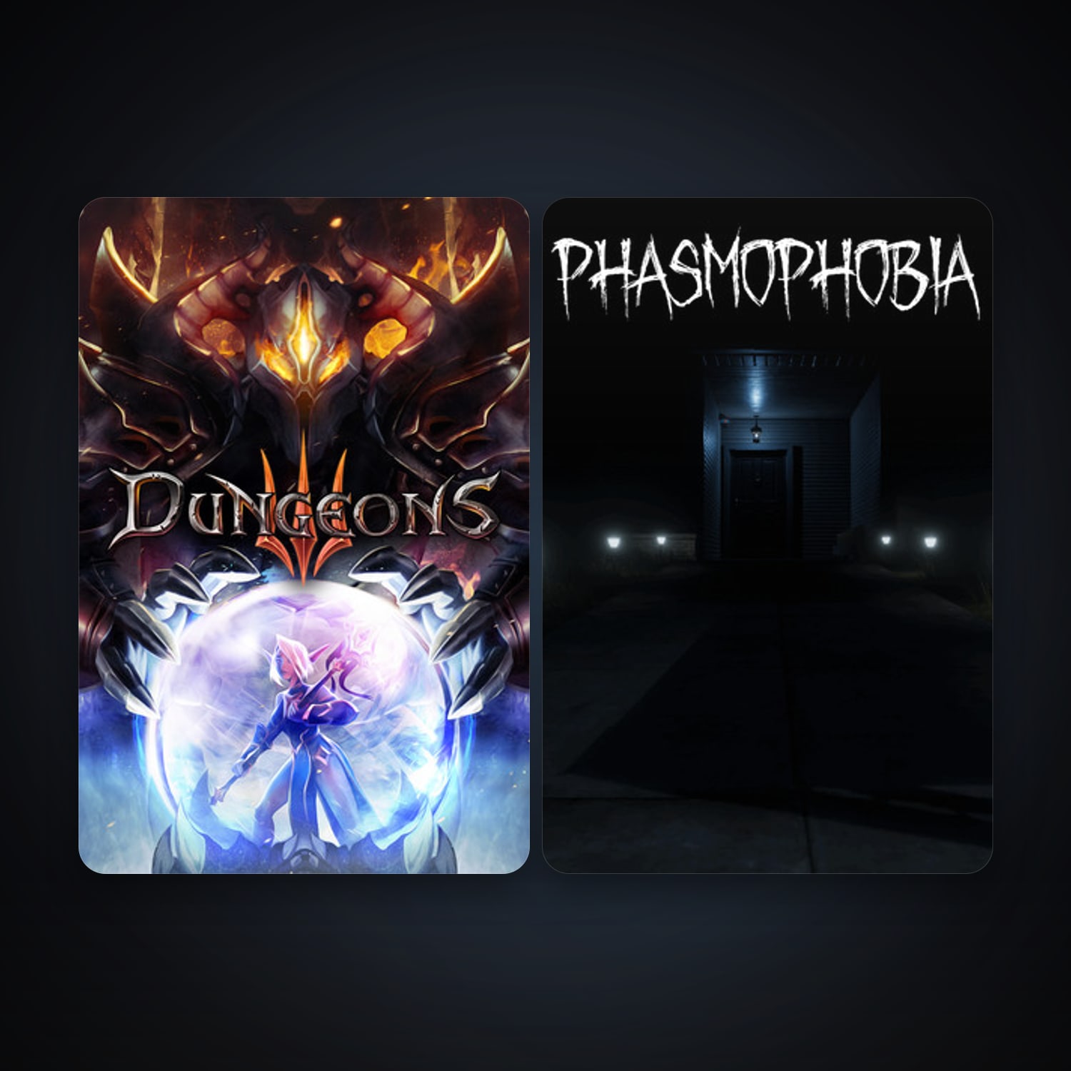 Dungeons 3 + Phasmophobia, 2 games, clean — HabibiAccounts