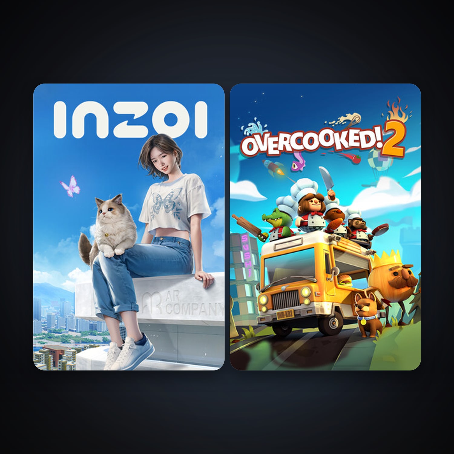 Overcooked! 2 + inZOI, 2 games, clean — HabibiAccounts