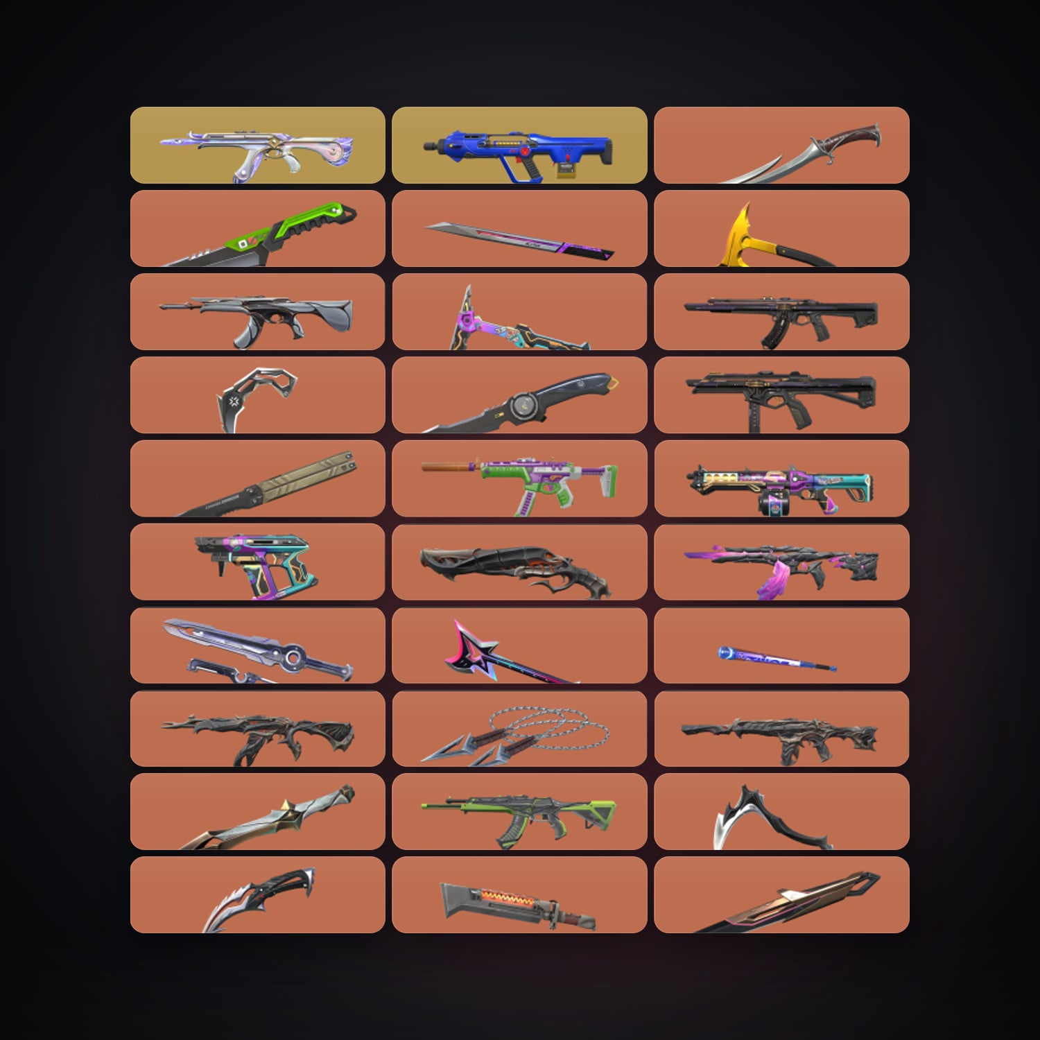 NA Ascendant 2 locker — 26 knives, 266 skins, lvl 634 — HabibiAccounts