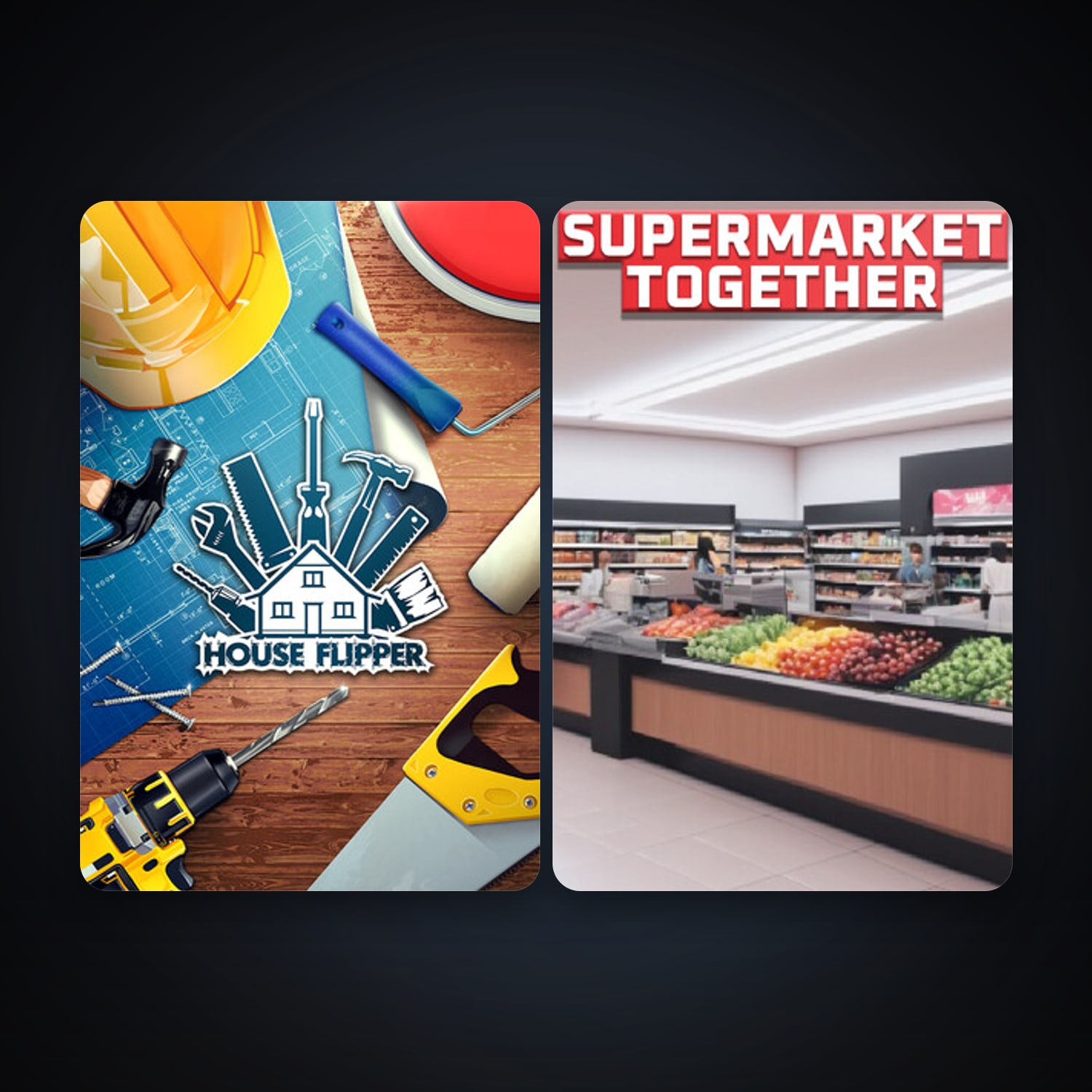 House Flipper + Supermarket Together, 3 games, clean — HabibiAccounts