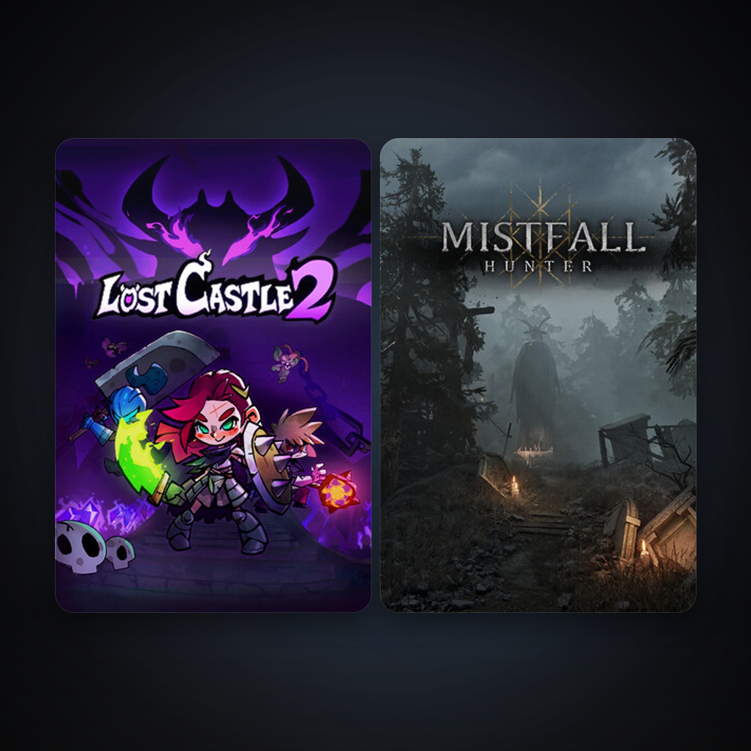 Lost Castle 2 + Mistfall Hunter, 3 games, clean — HabibiAccounts