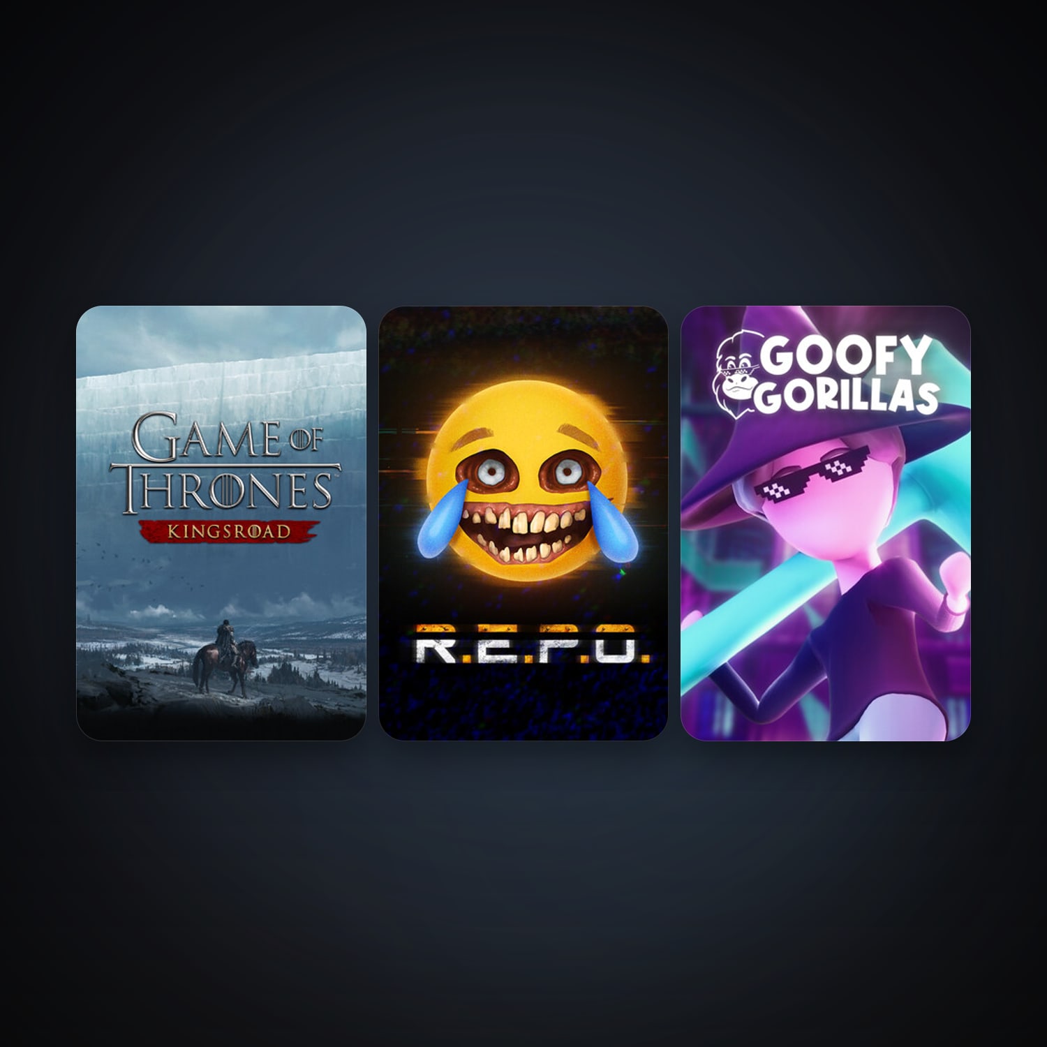 Goofy Gorillas + Game of Thrones: Kingsroad, 6 games, clean — HabibiAccounts