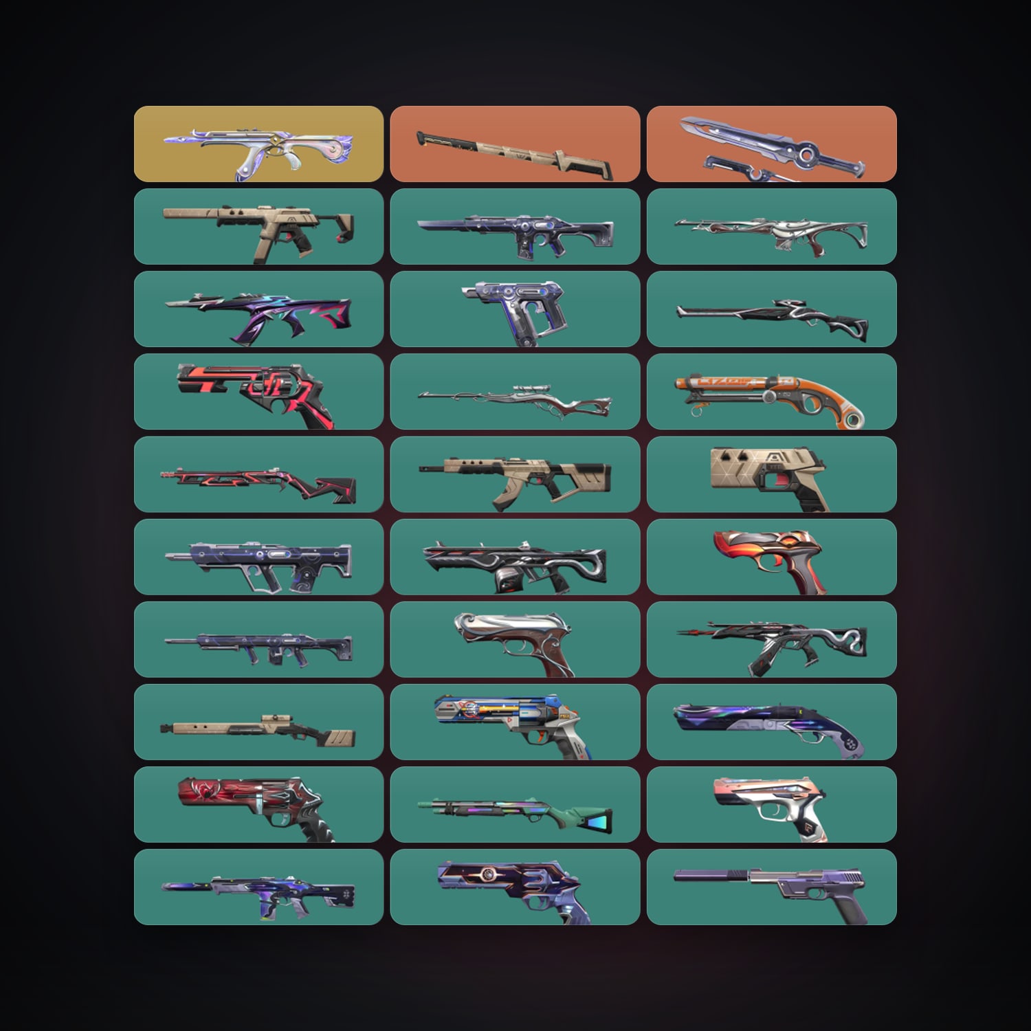 LA Gold 1 locker — 2 knives, 72 skins, lvl 193 — HabibiAccounts
