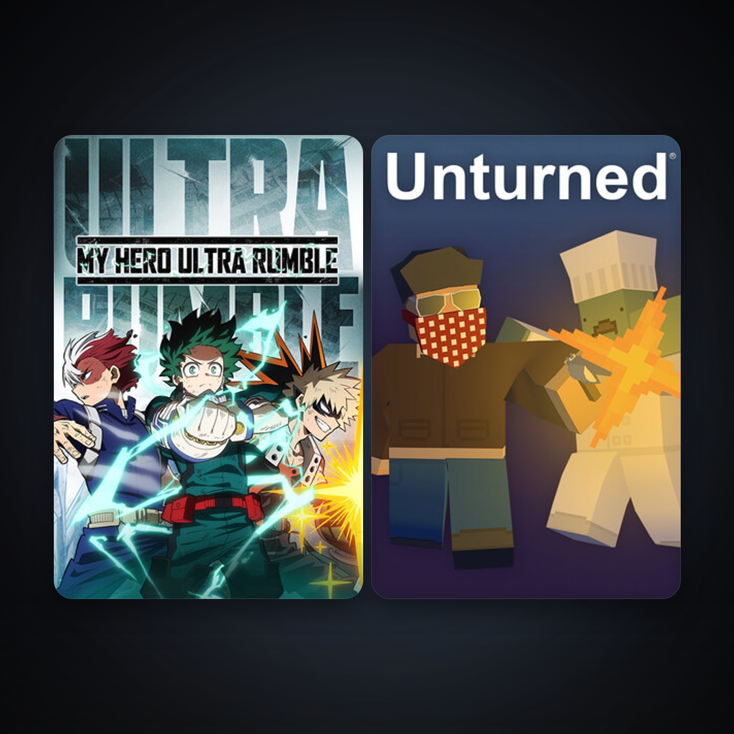 Unturned + MY HERO ULTRA RUMBLE, 5 games, clean — HabibiAccounts