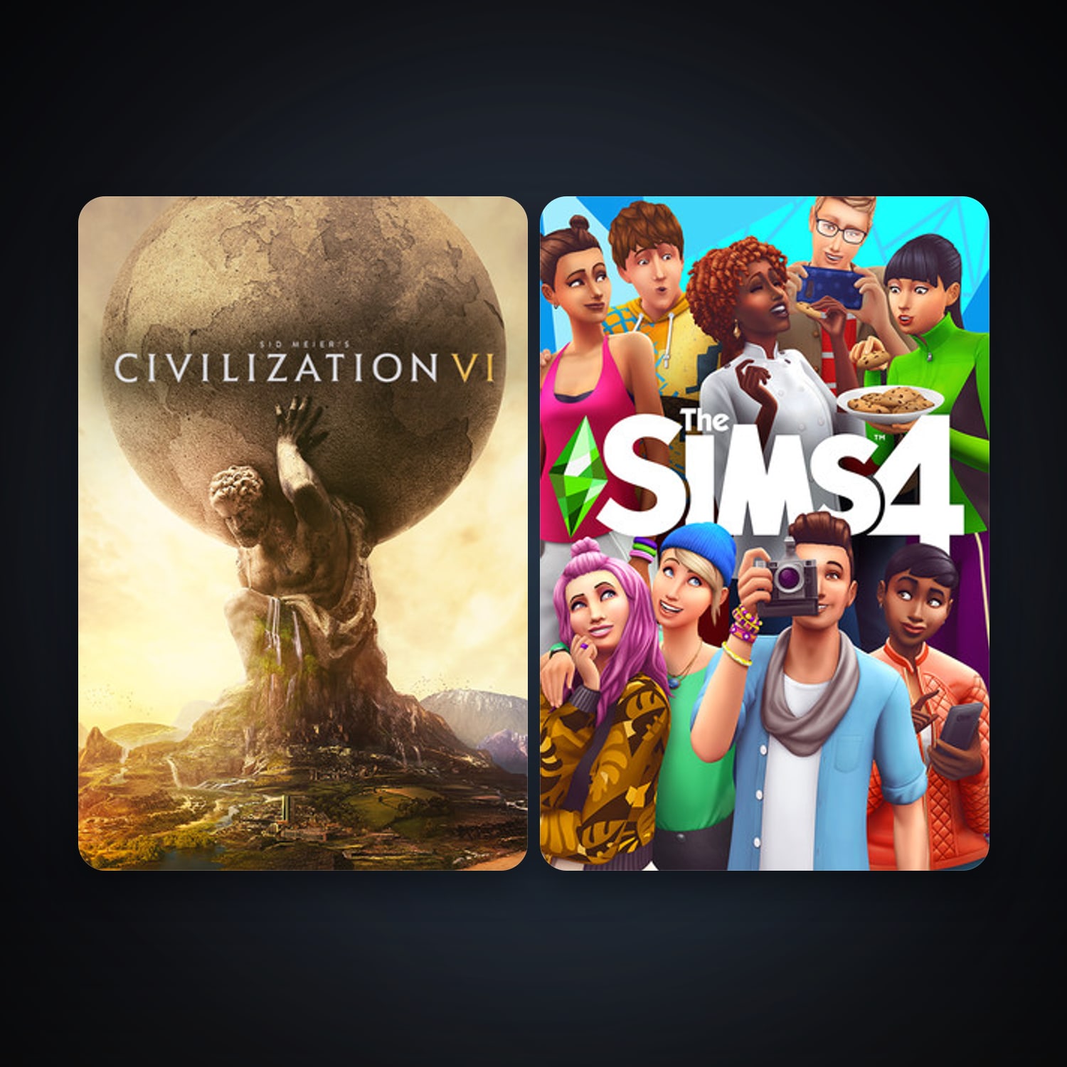 Sid Meier's Civilization VI + The Sims 4, 3 games, clean — HabibiAccounts